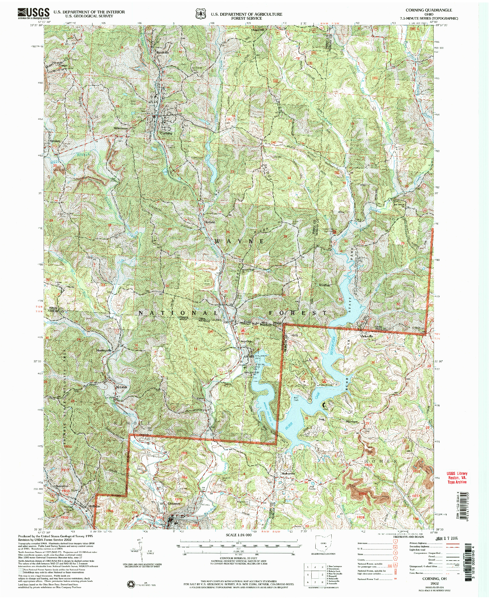 USGS 1:24000-SCALE QUADRANGLE FOR CORNING, OH 2002