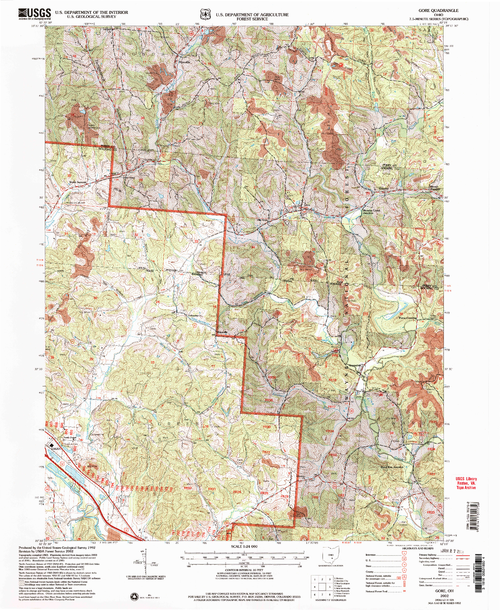 USGS 1:24000-SCALE QUADRANGLE FOR GORE, OH 2002