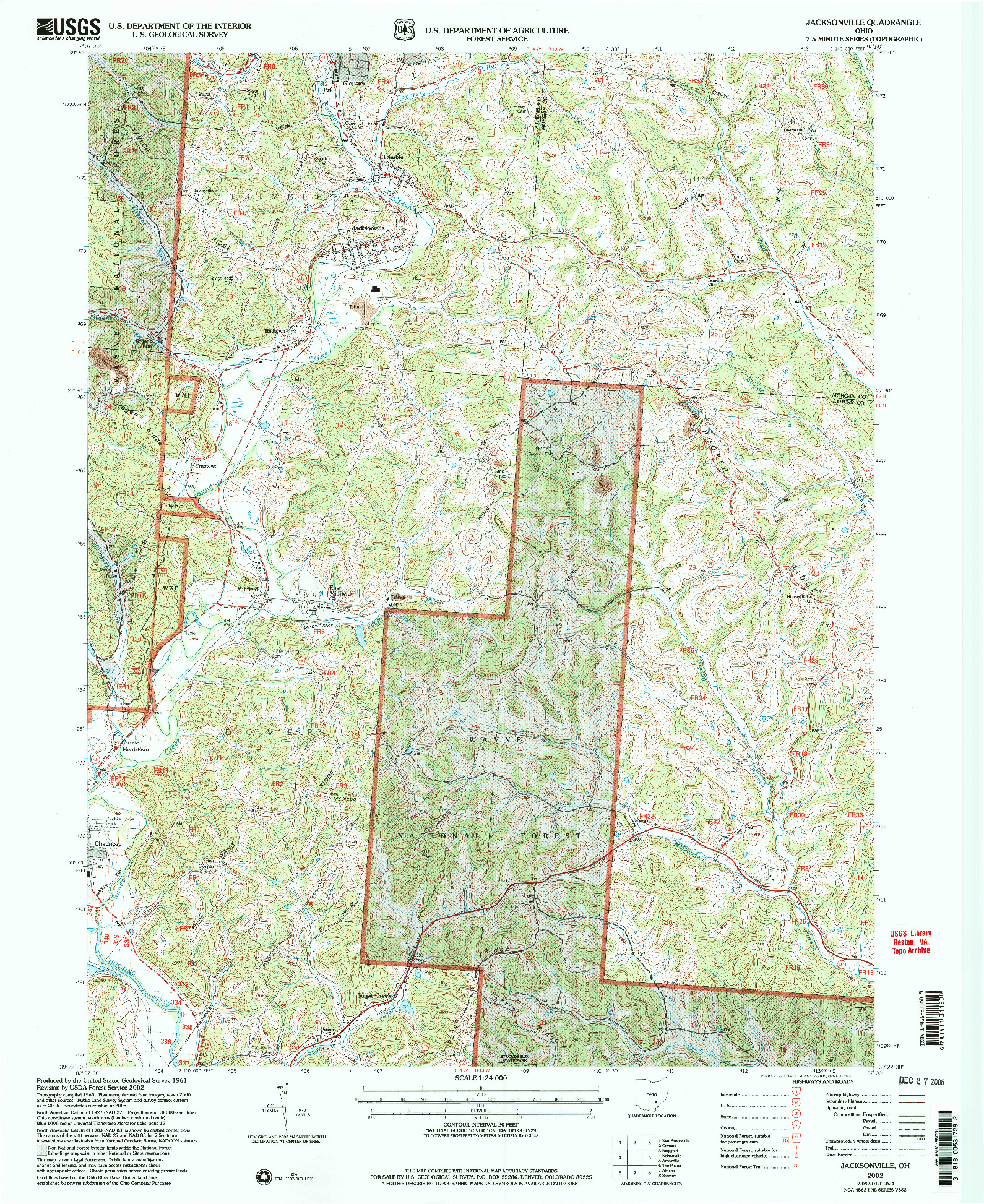 USGS 1:24000-SCALE QUADRANGLE FOR JACKSONVILLE, OH 2002