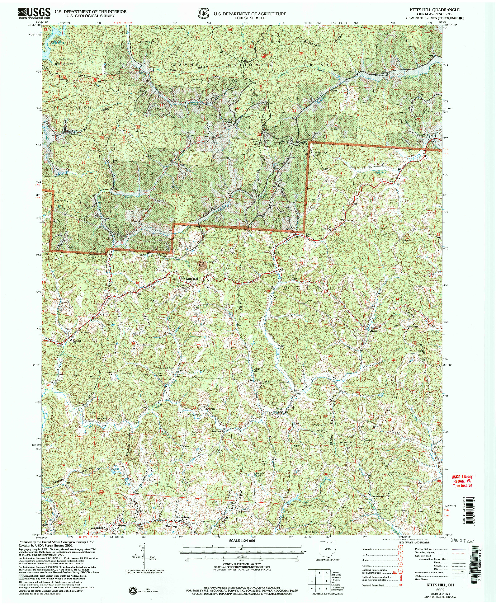 USGS 1:24000-SCALE QUADRANGLE FOR KITTS HILL, OH 2002