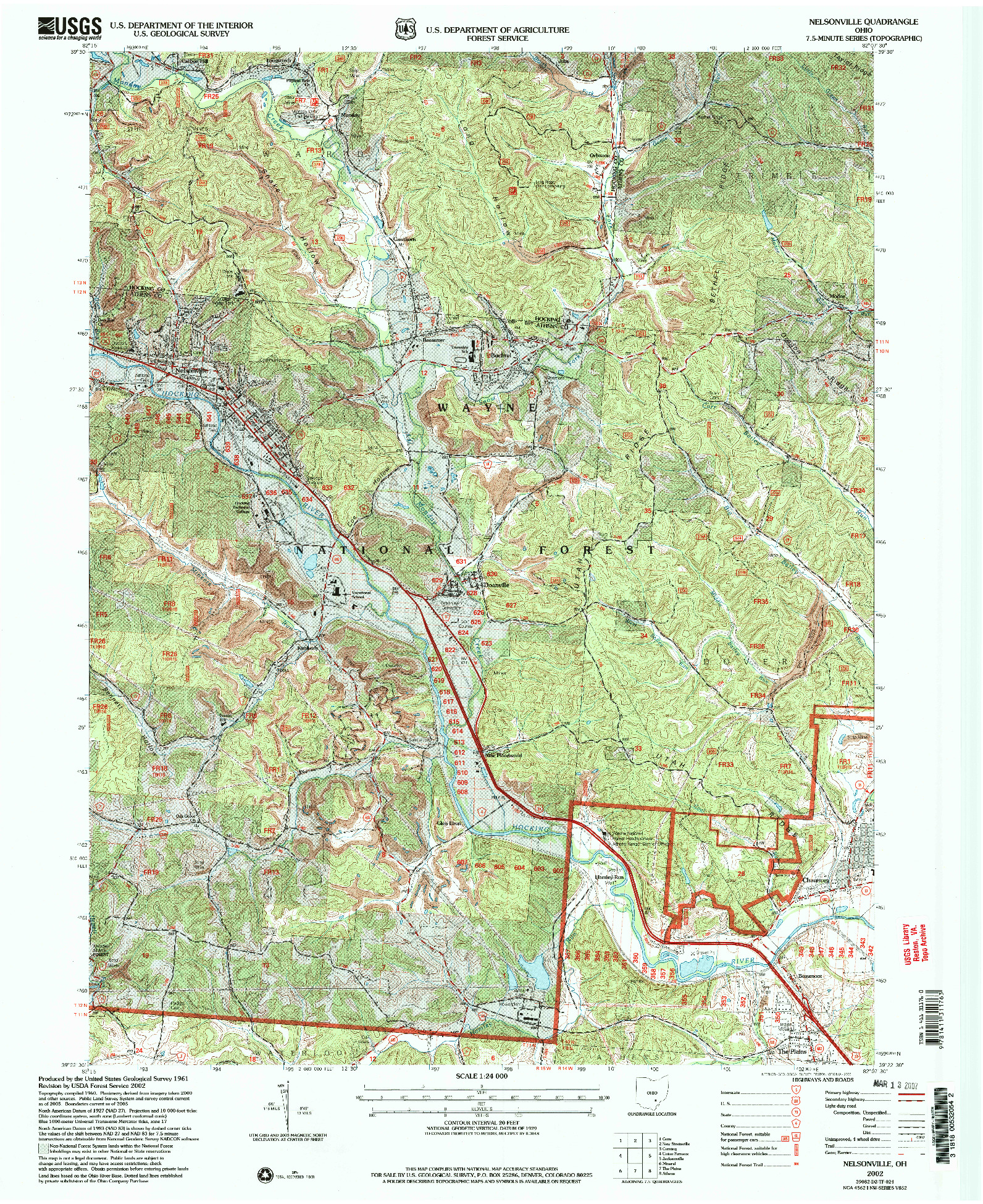 USGS 1:24000-SCALE QUADRANGLE FOR NELSONVILLE, OH 2002