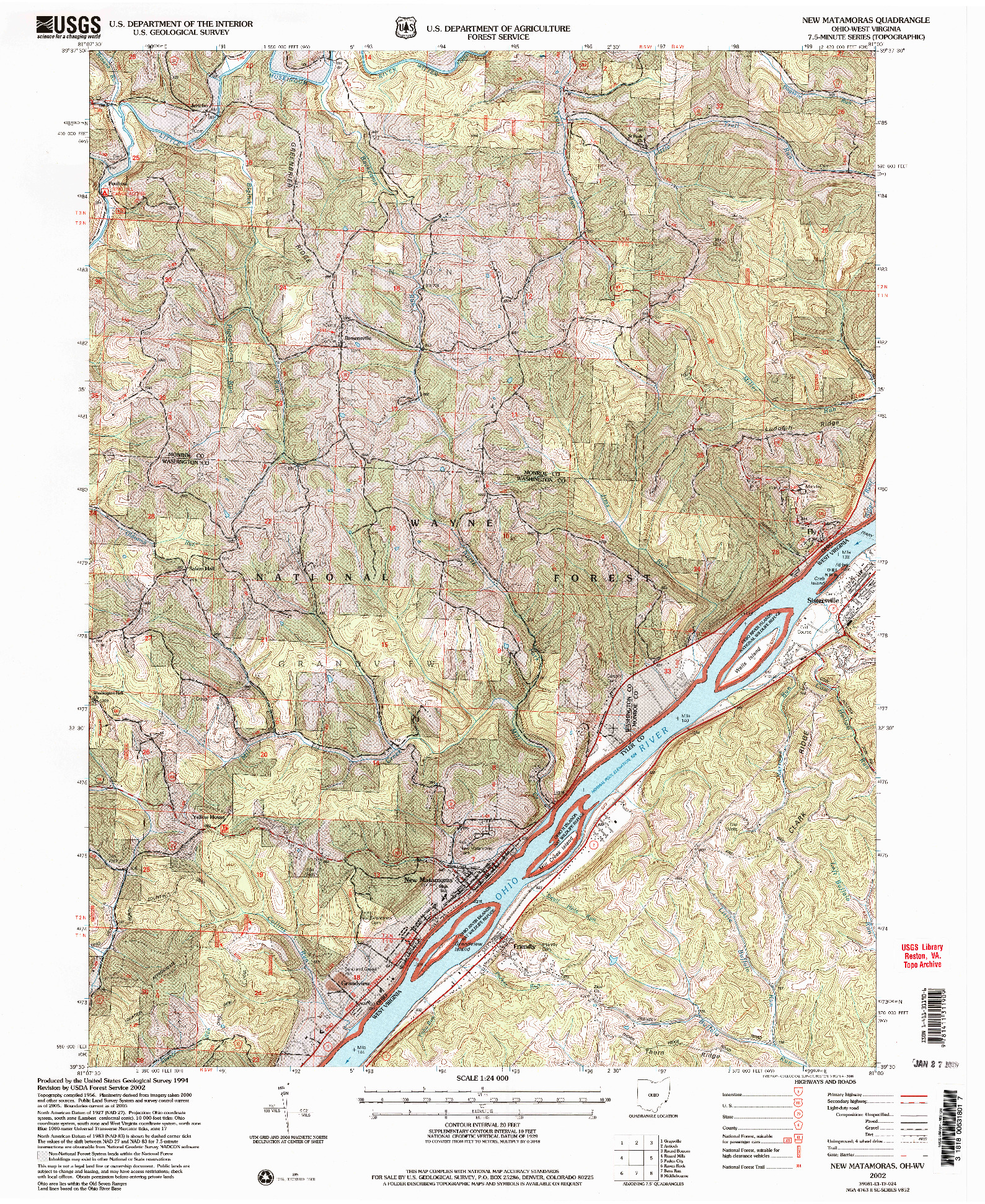USGS 1:24000-SCALE QUADRANGLE FOR NEW MATAMORAS, OH 2002