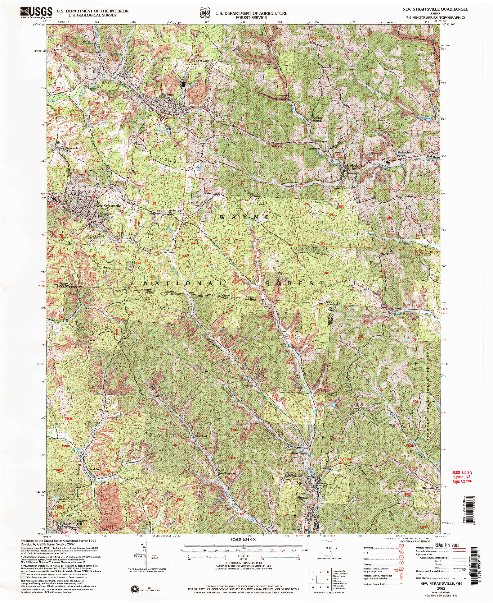 USGS 1:24000-SCALE QUADRANGLE FOR NEW STRAITSVILLE, OH 2002