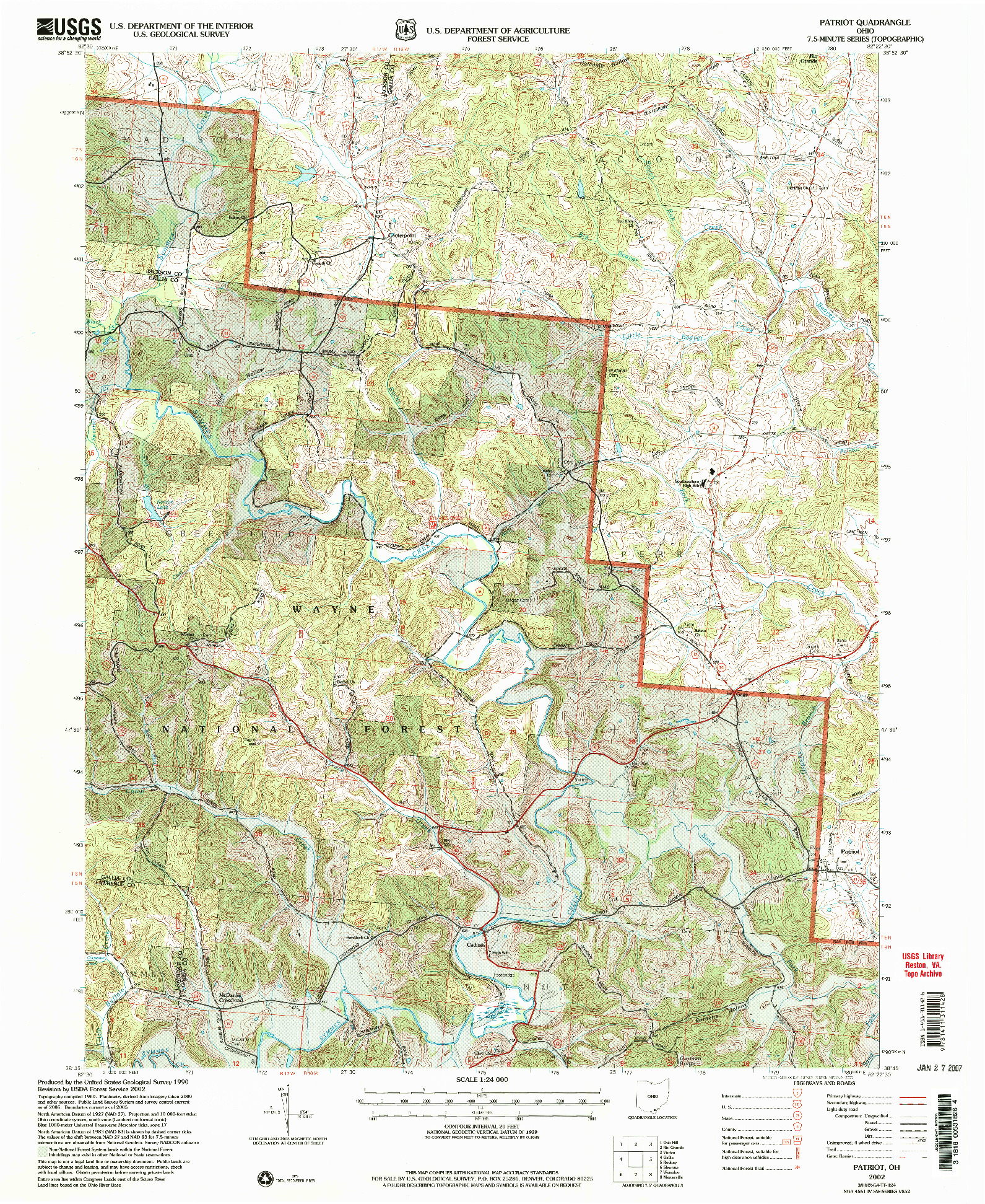 USGS 1:24000-SCALE QUADRANGLE FOR PATRIOT, OH 2002