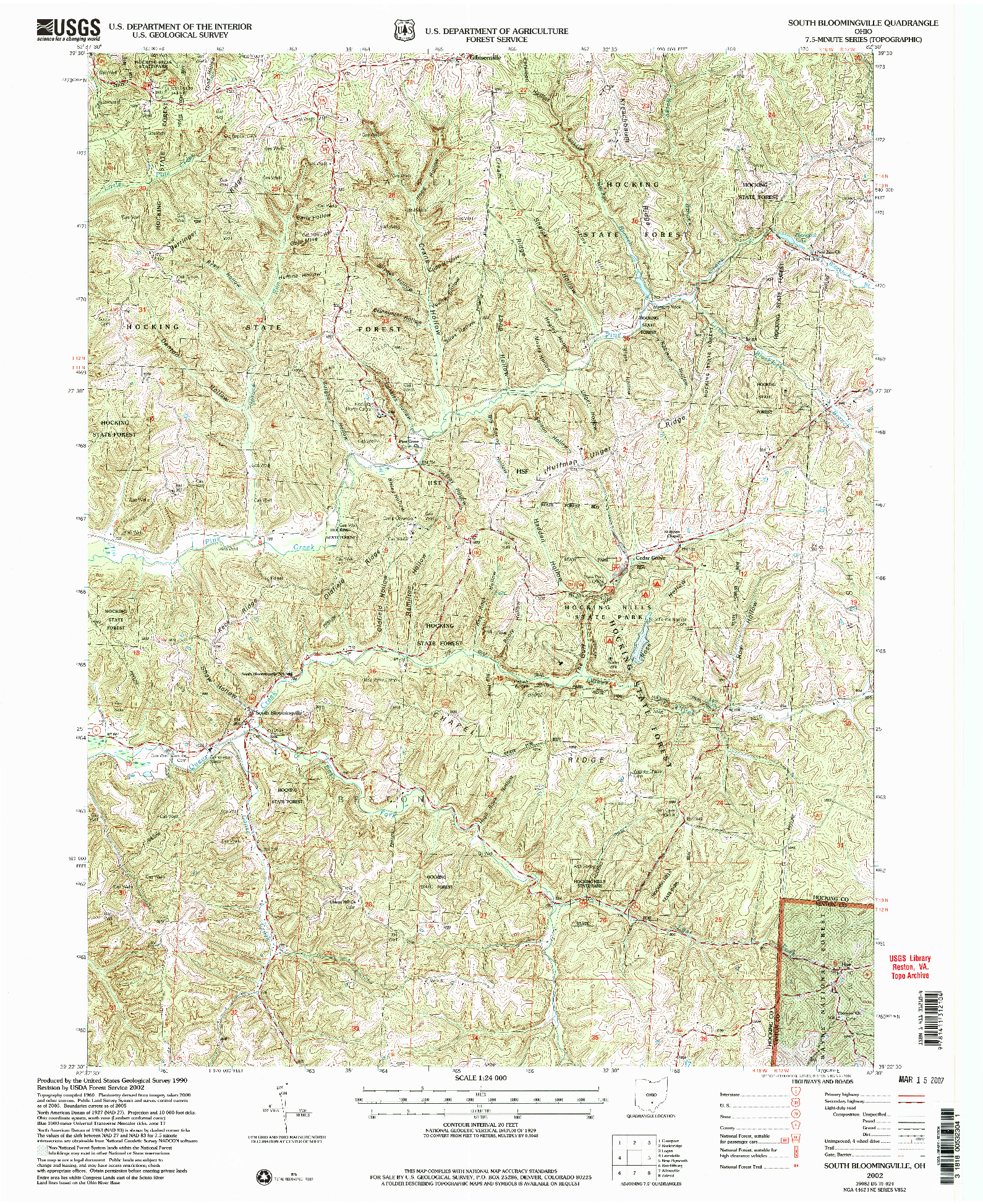 USGS 1:24000-SCALE QUADRANGLE FOR SOUTH BLOOMINGVILLE, OH 2002
