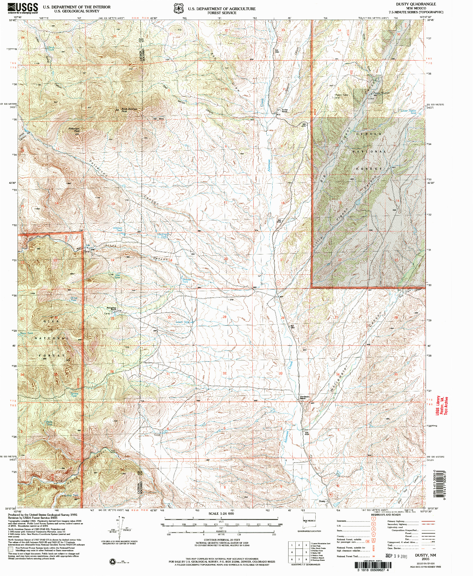 USGS 1:24000-SCALE QUADRANGLE FOR DUSTY, NM 2005