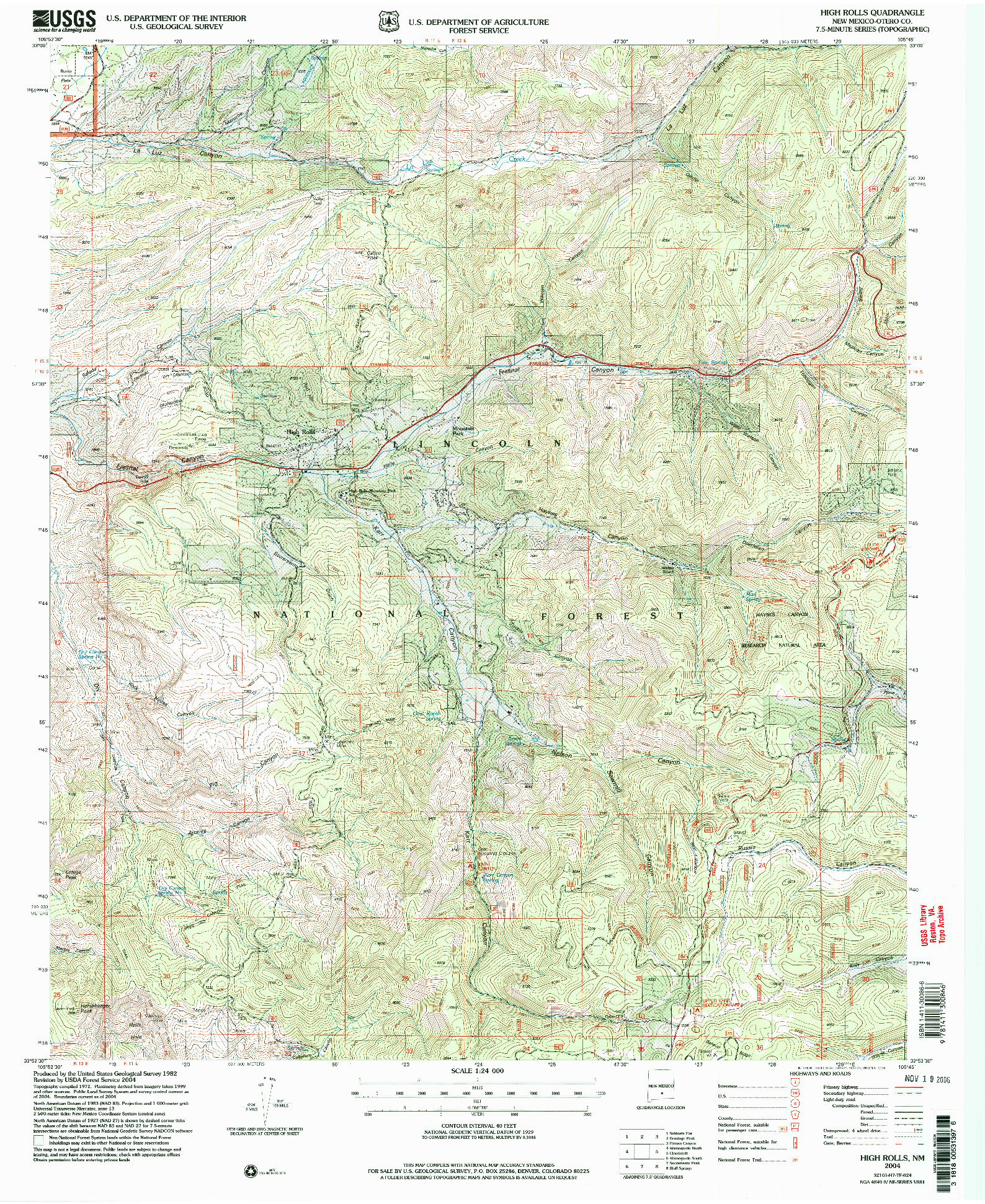 USGS 1:24000-SCALE QUADRANGLE FOR HIGH ROLLS, NM 2004