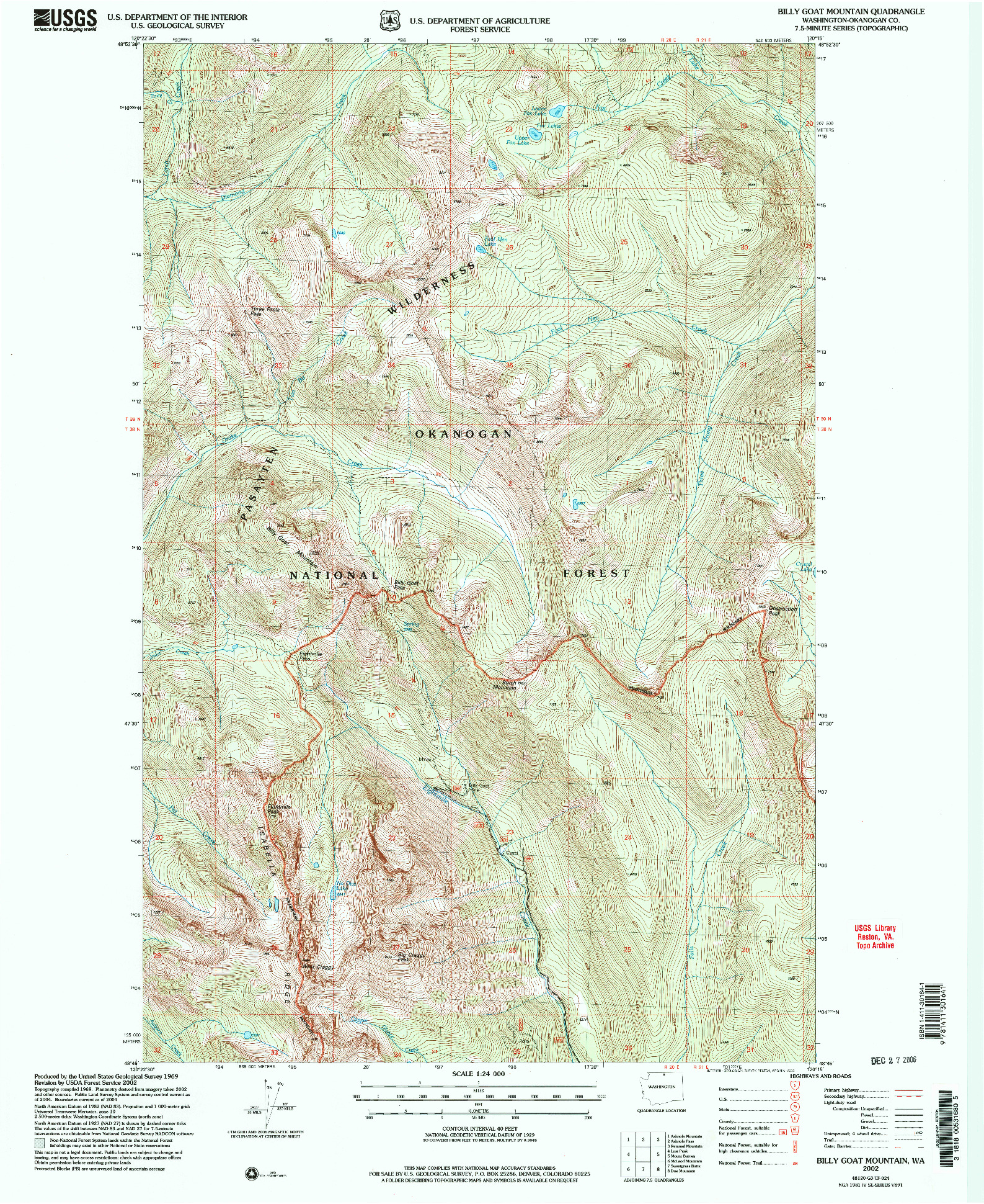 USGS 1:24000-SCALE QUADRANGLE FOR BILLY GOAT MOUNTAIN, WA 2002