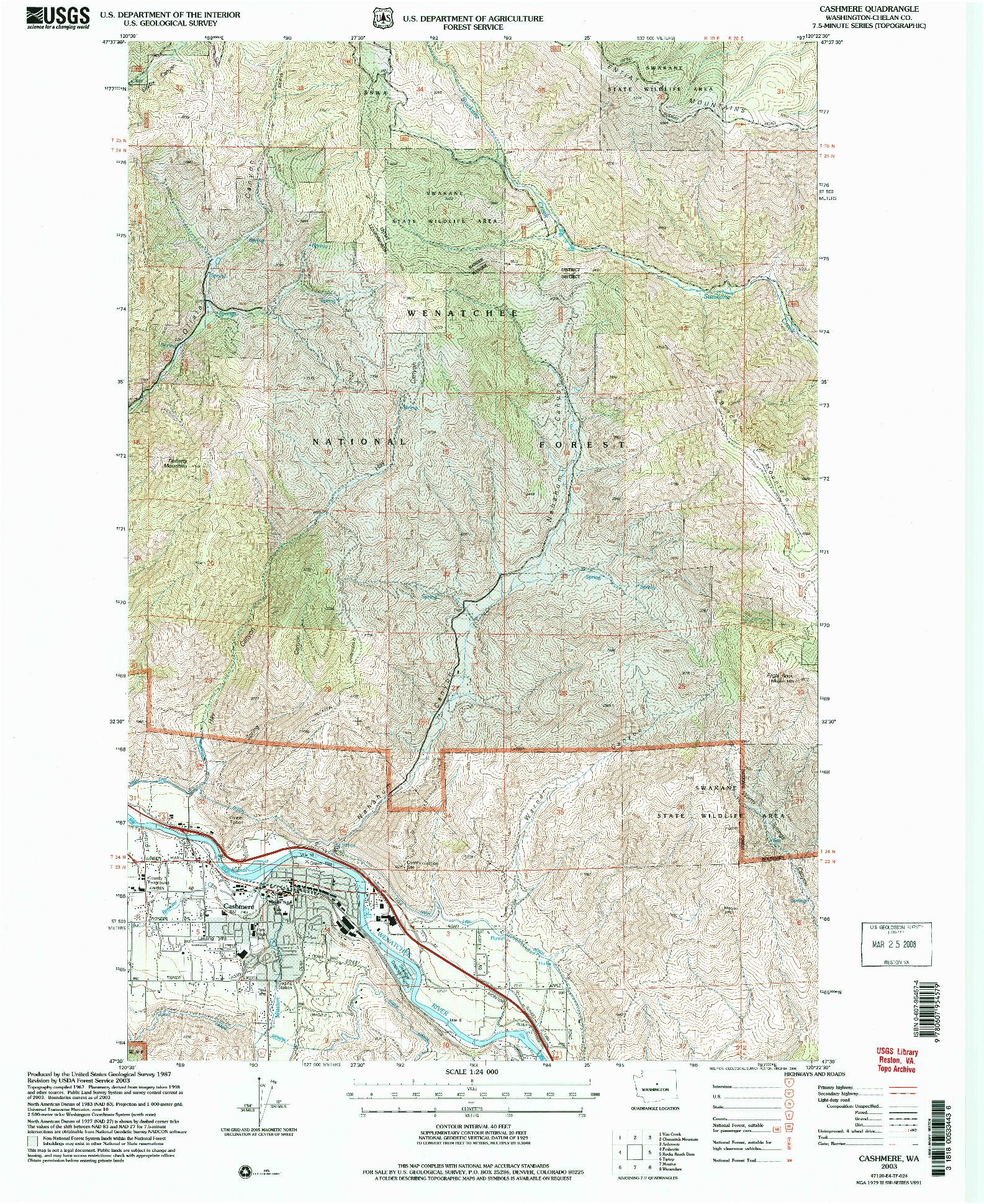 USGS 1:24000-SCALE QUADRANGLE FOR CASHMERE, WA 2003