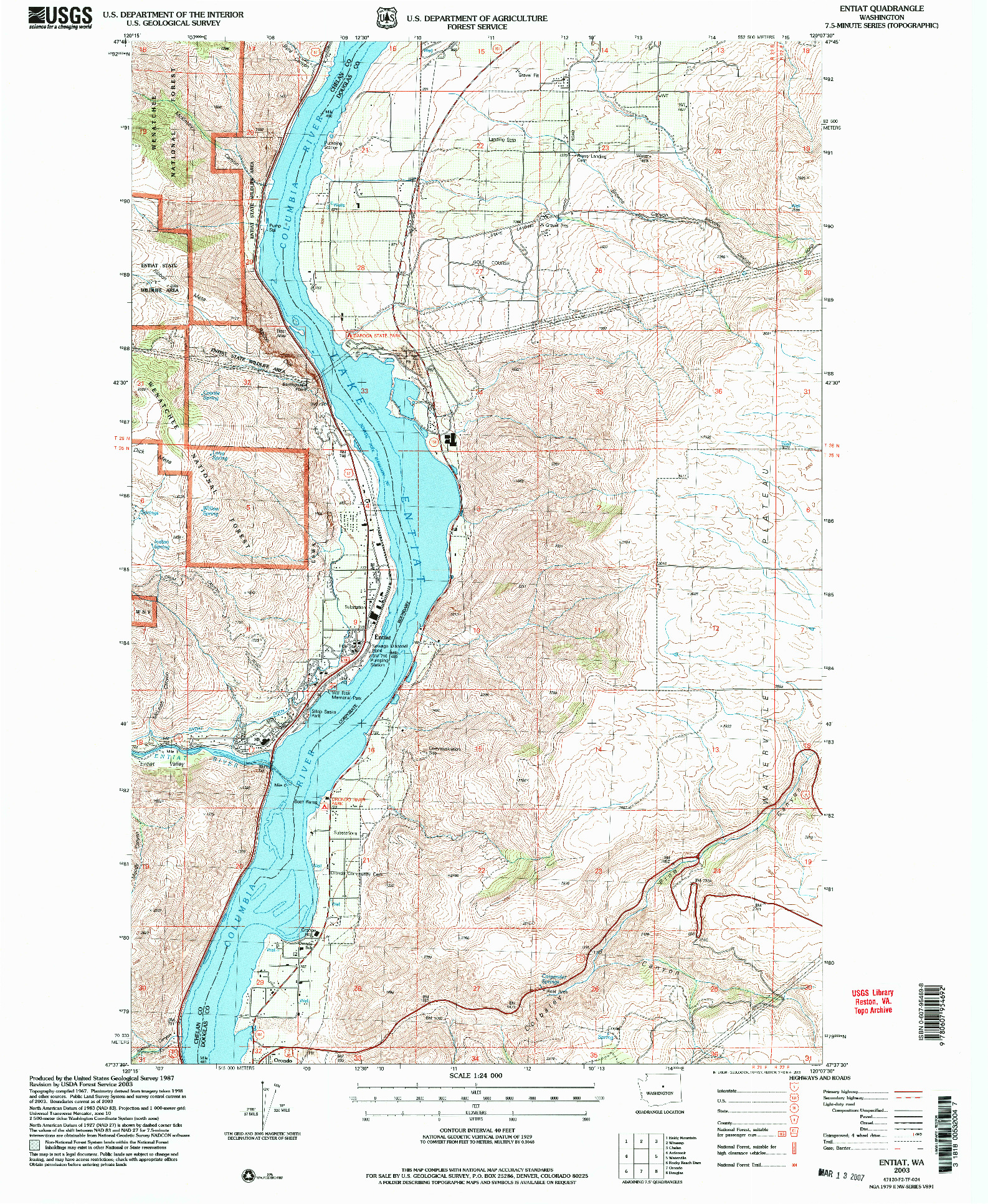 USGS 1:24000-SCALE QUADRANGLE FOR ENTIAT, WA 2003