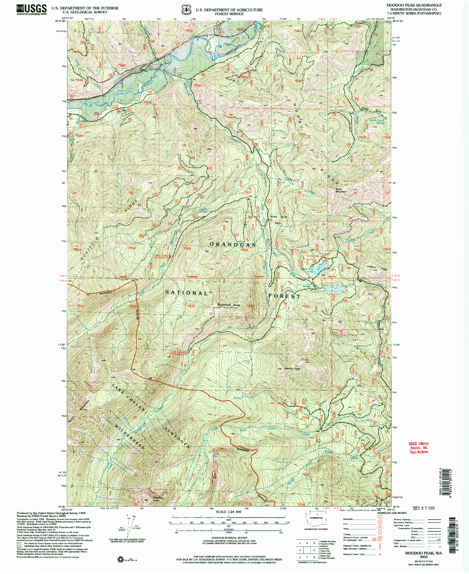 USGS 1:24000-SCALE QUADRANGLE FOR HOODOO PEAK, WA 2002