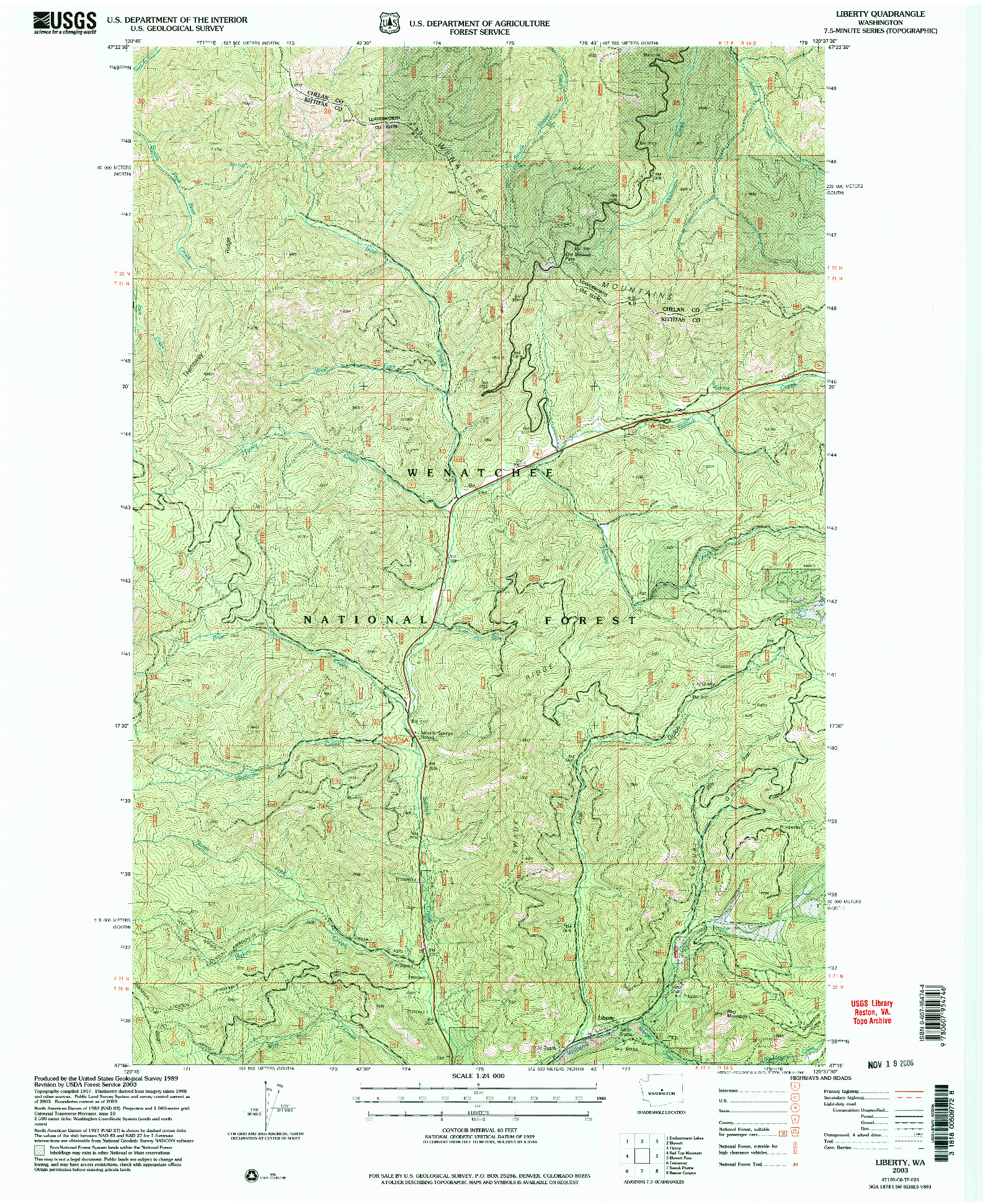 USGS 1:24000-SCALE QUADRANGLE FOR LIBERTY, WA 2003