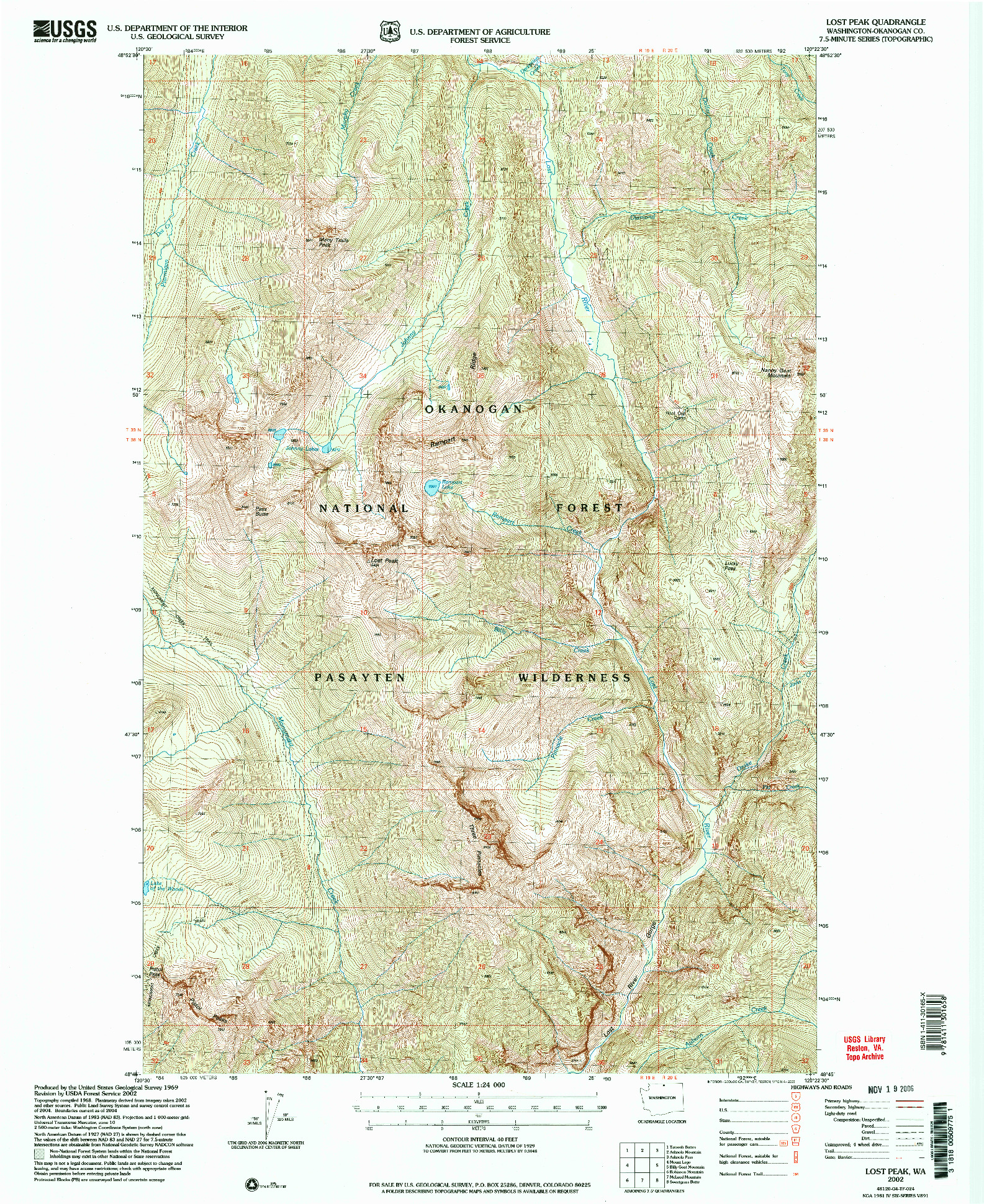 USGS 1:24000-SCALE QUADRANGLE FOR LOST PEAK, WA 2002