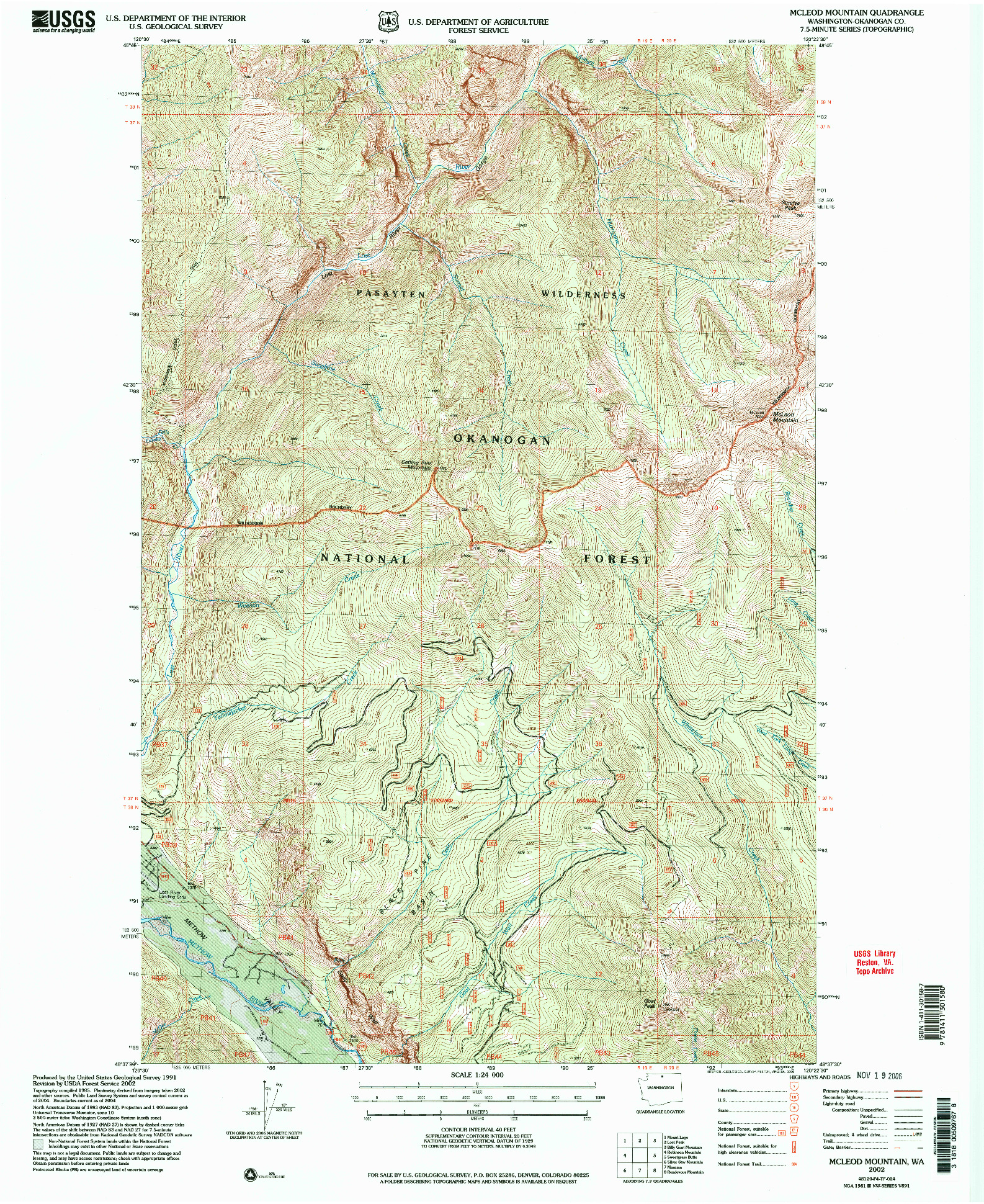 USGS 1:24000-SCALE QUADRANGLE FOR MCLEOD MOUNTAIN, WA 2002