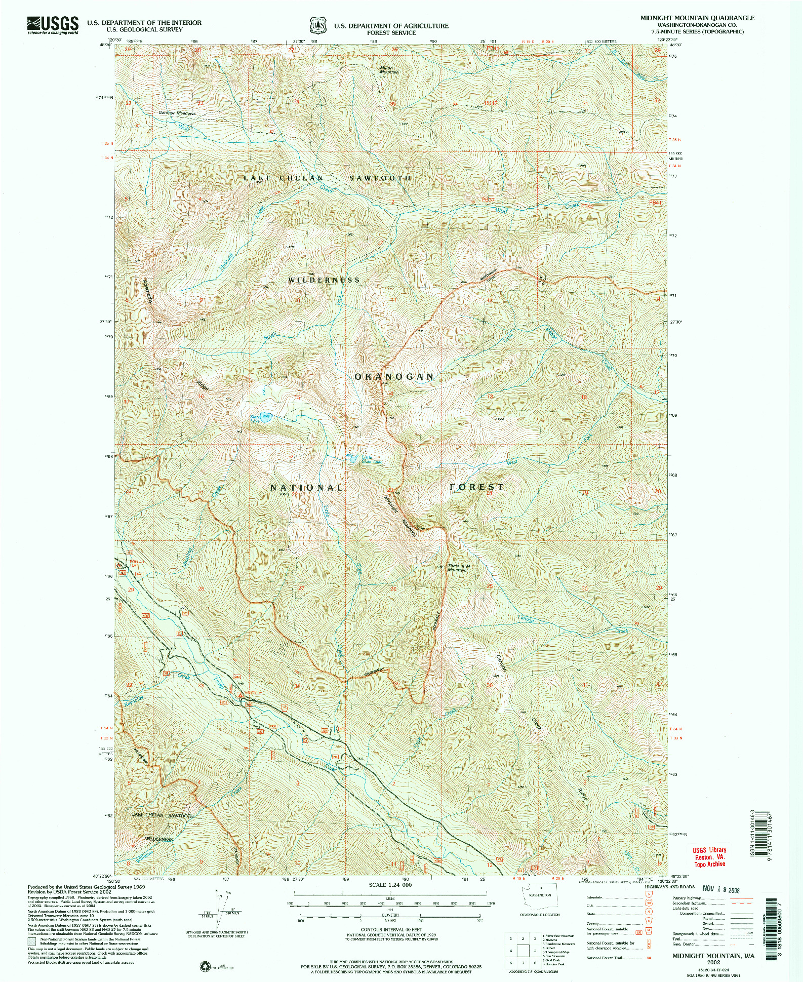USGS 1:24000-SCALE QUADRANGLE FOR MIDNIGHT MOUNTAIN, WA 2002
