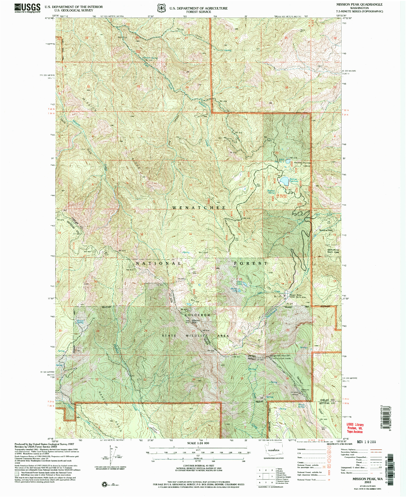 USGS 1:24000-SCALE QUADRANGLE FOR MISSION PEAK, WA 2003