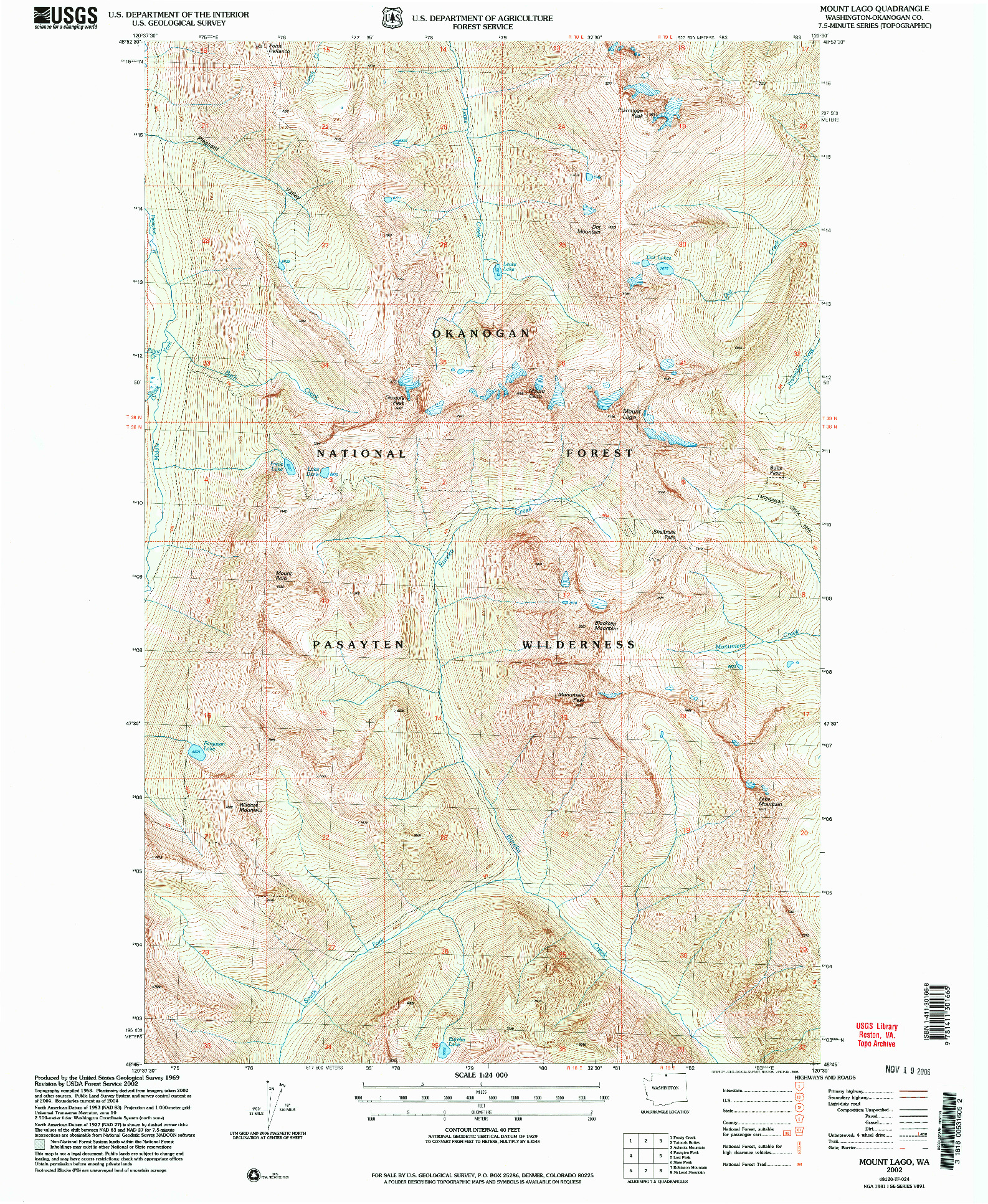 USGS 1:24000-SCALE QUADRANGLE FOR MOUNT LAGO, WA 2002