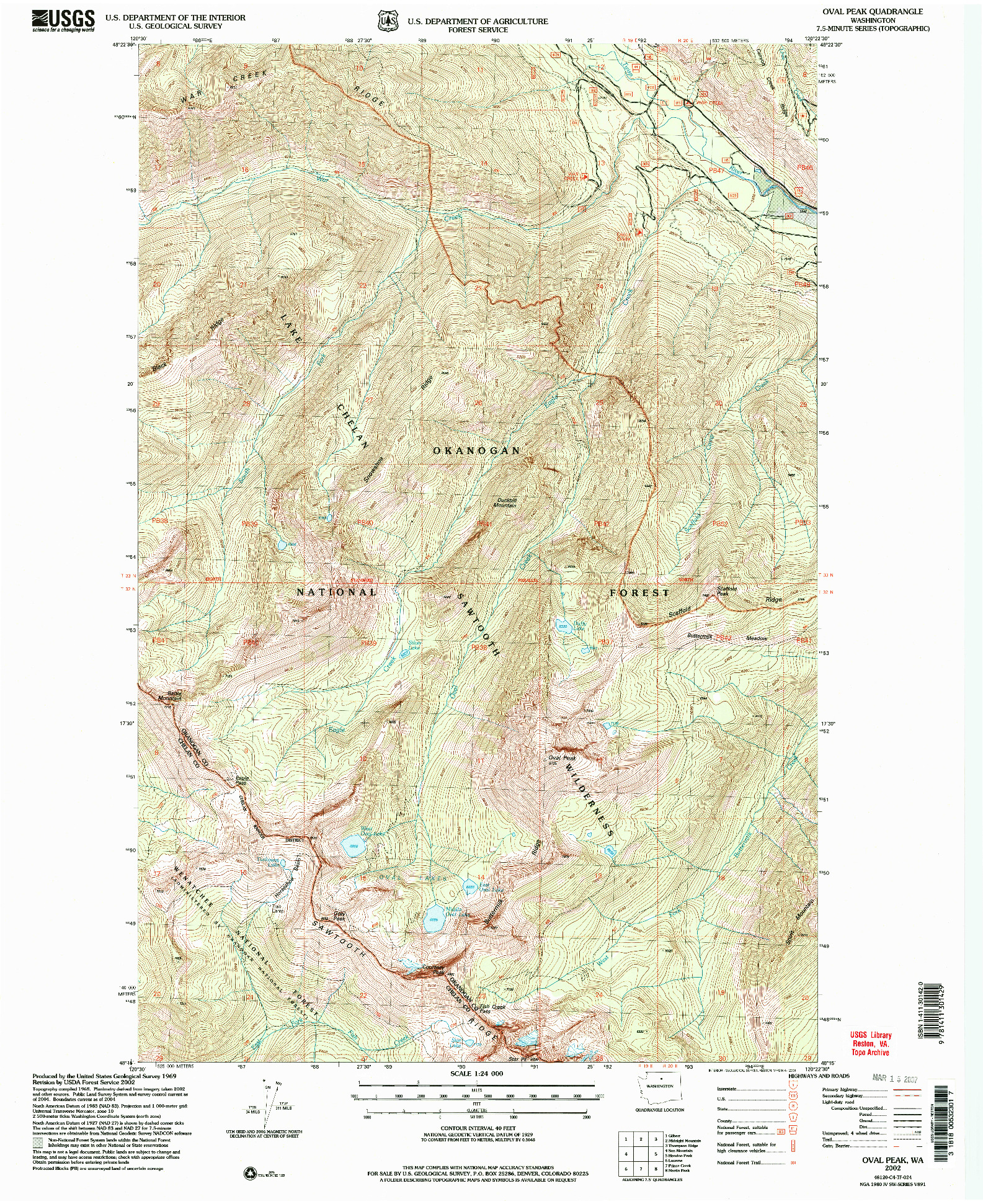 USGS 1:24000-SCALE QUADRANGLE FOR OVAL PEAK, WA 2002