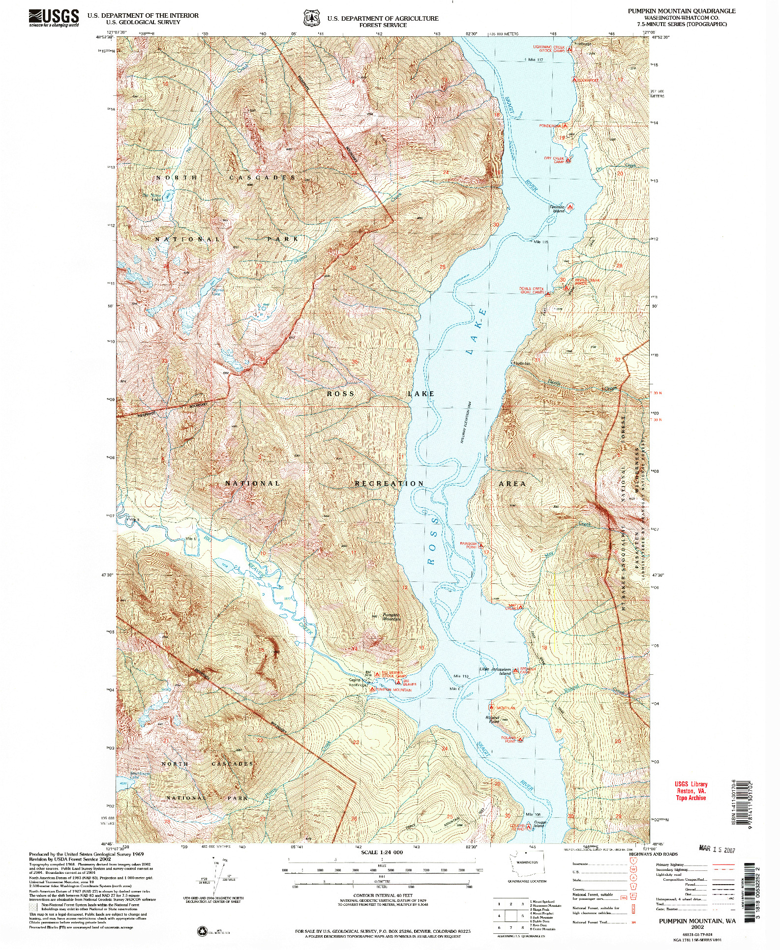 USGS 1:24000-SCALE QUADRANGLE FOR PUMPKIN MOUNTAIN, WA 2002