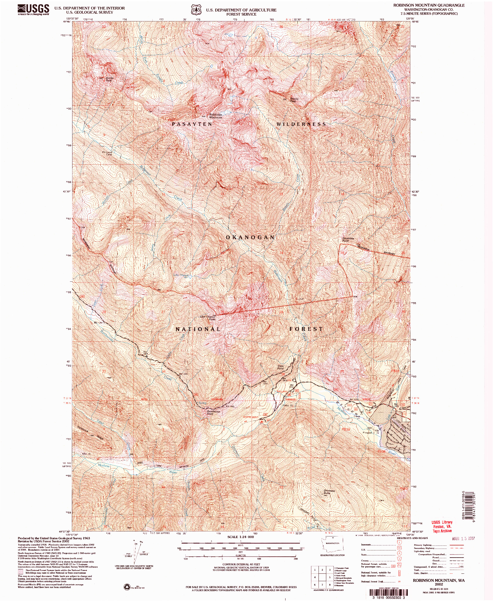 USGS 1:24000-SCALE QUADRANGLE FOR ROBINSON MOUNTAIN, WA 2002