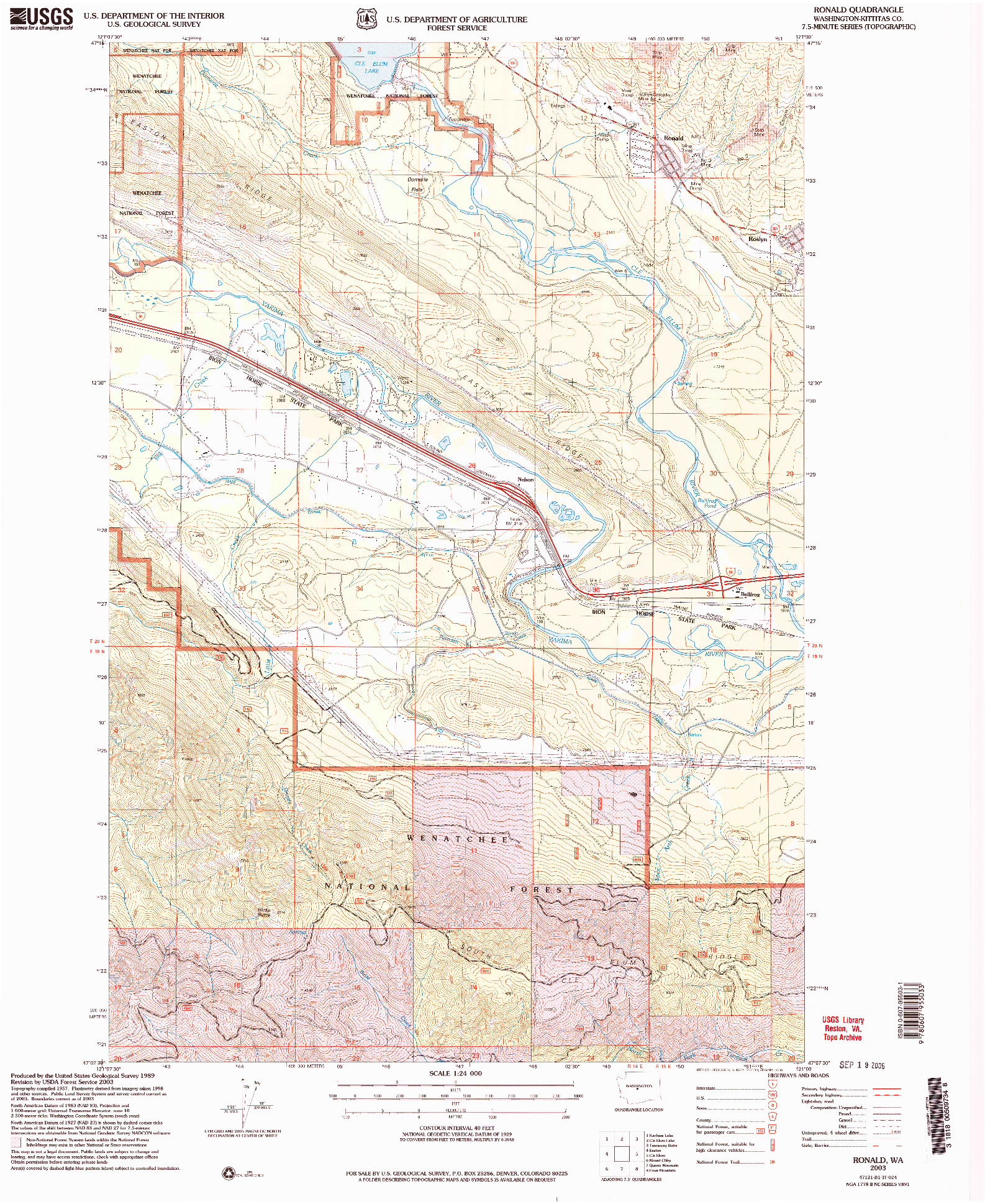 USGS 1:24000-SCALE QUADRANGLE FOR RONALD, WA 2003