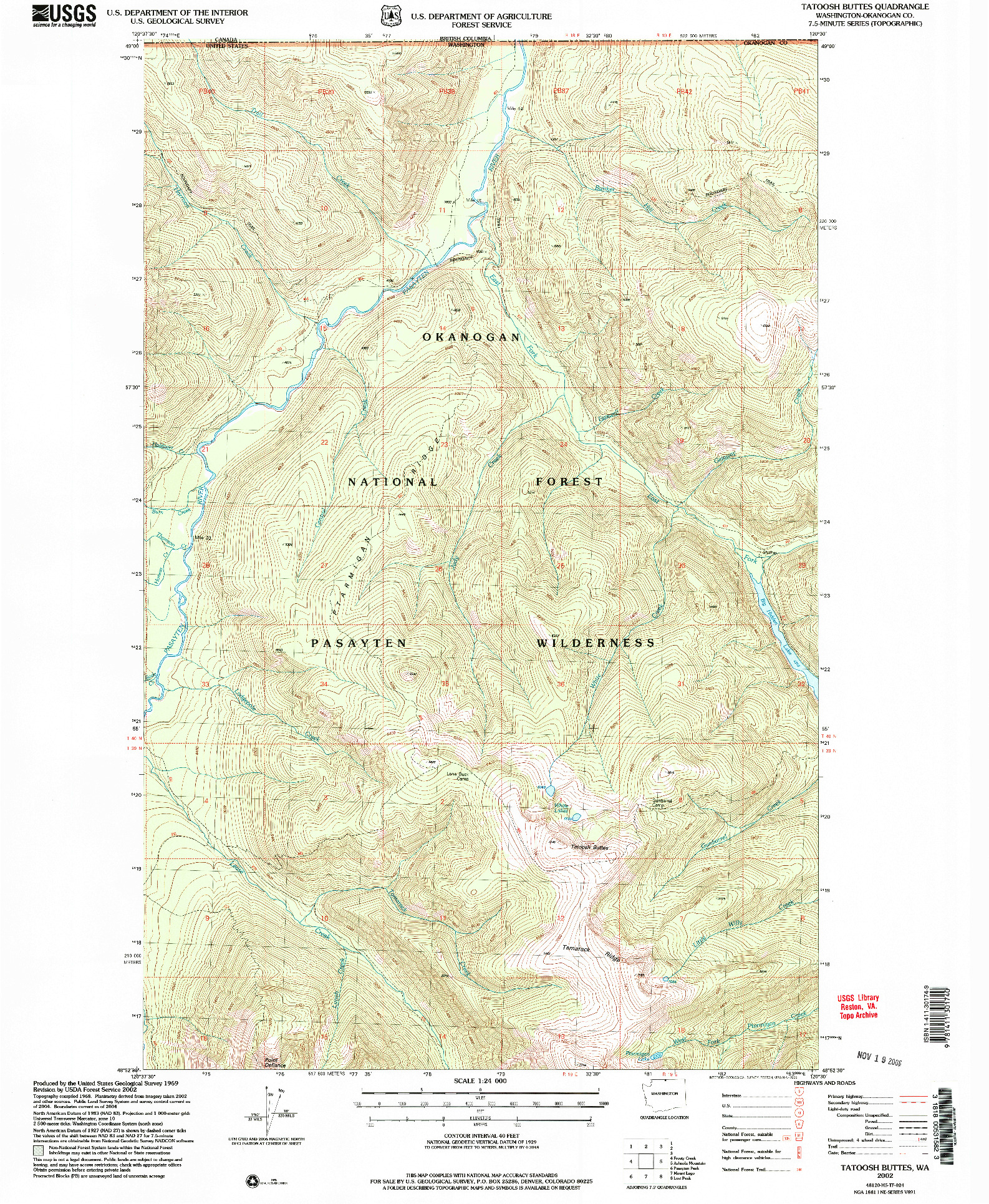 USGS 1:24000-SCALE QUADRANGLE FOR TATOOSH BUTTES, WA 2002