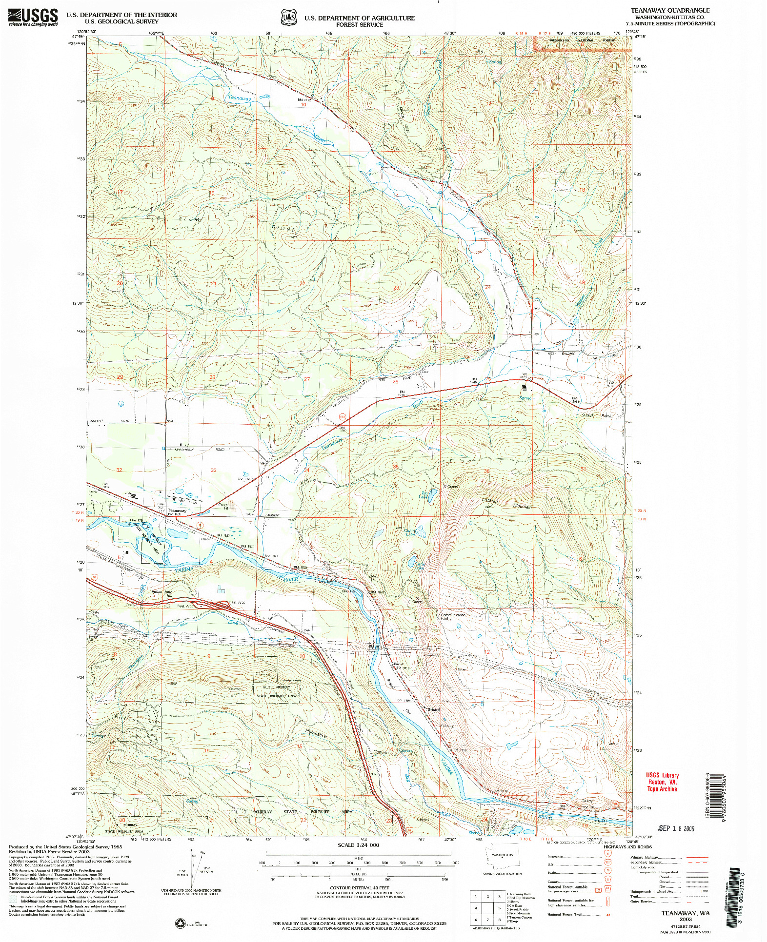 USGS 1:24000-SCALE QUADRANGLE FOR TEANAWAY, WA 2003