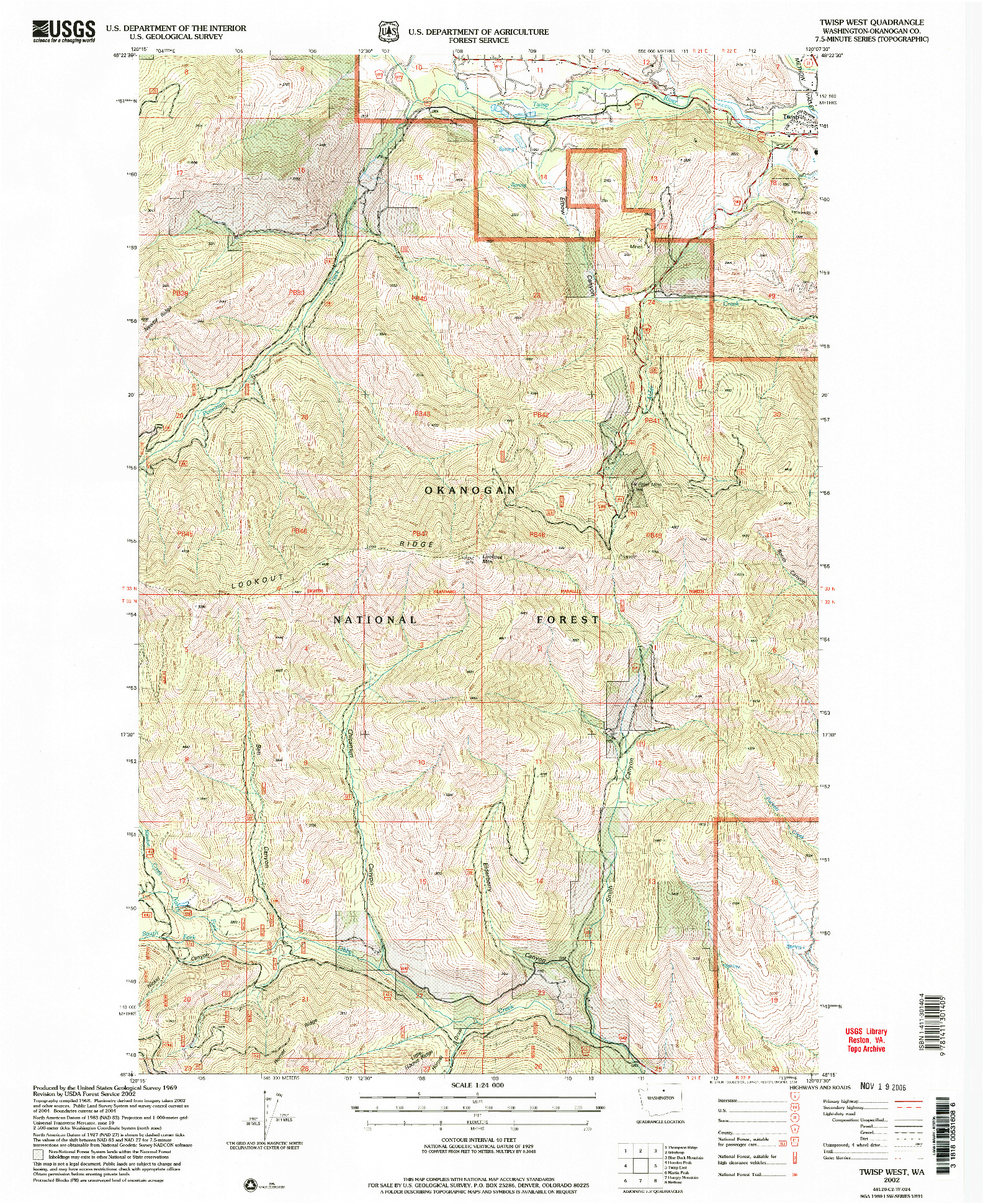 USGS 1:24000-SCALE QUADRANGLE FOR TWISP WEST, WA 2002