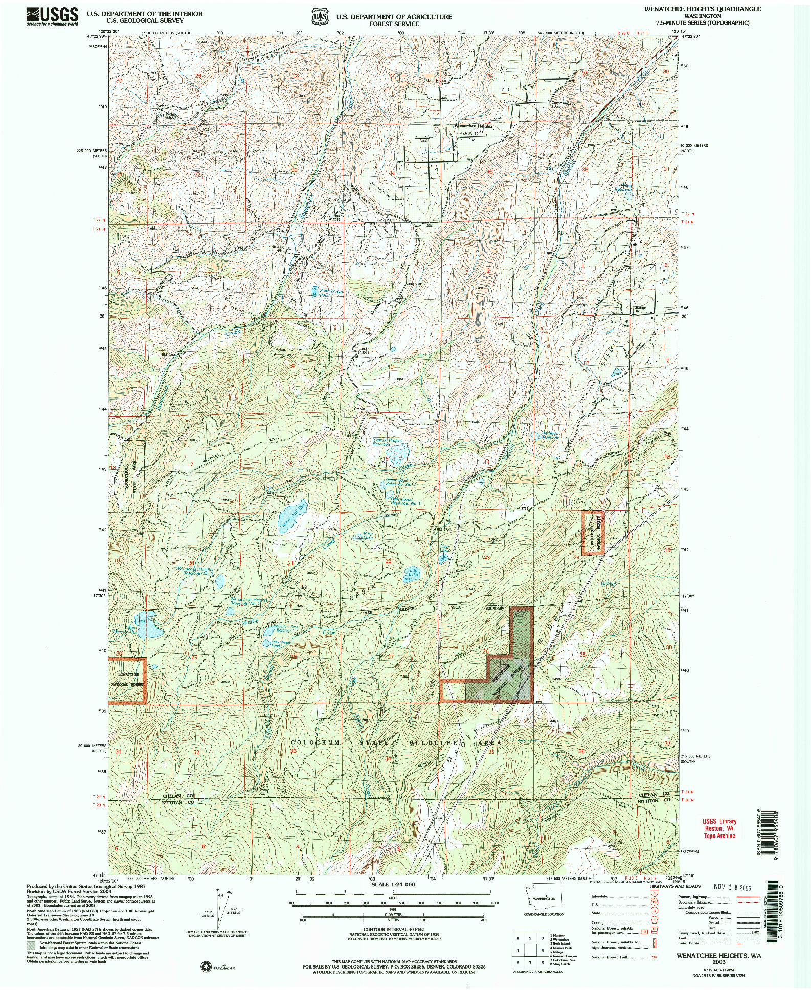 USGS 1:24000-SCALE QUADRANGLE FOR WENATCHEE HEIGHTS, WA 2003