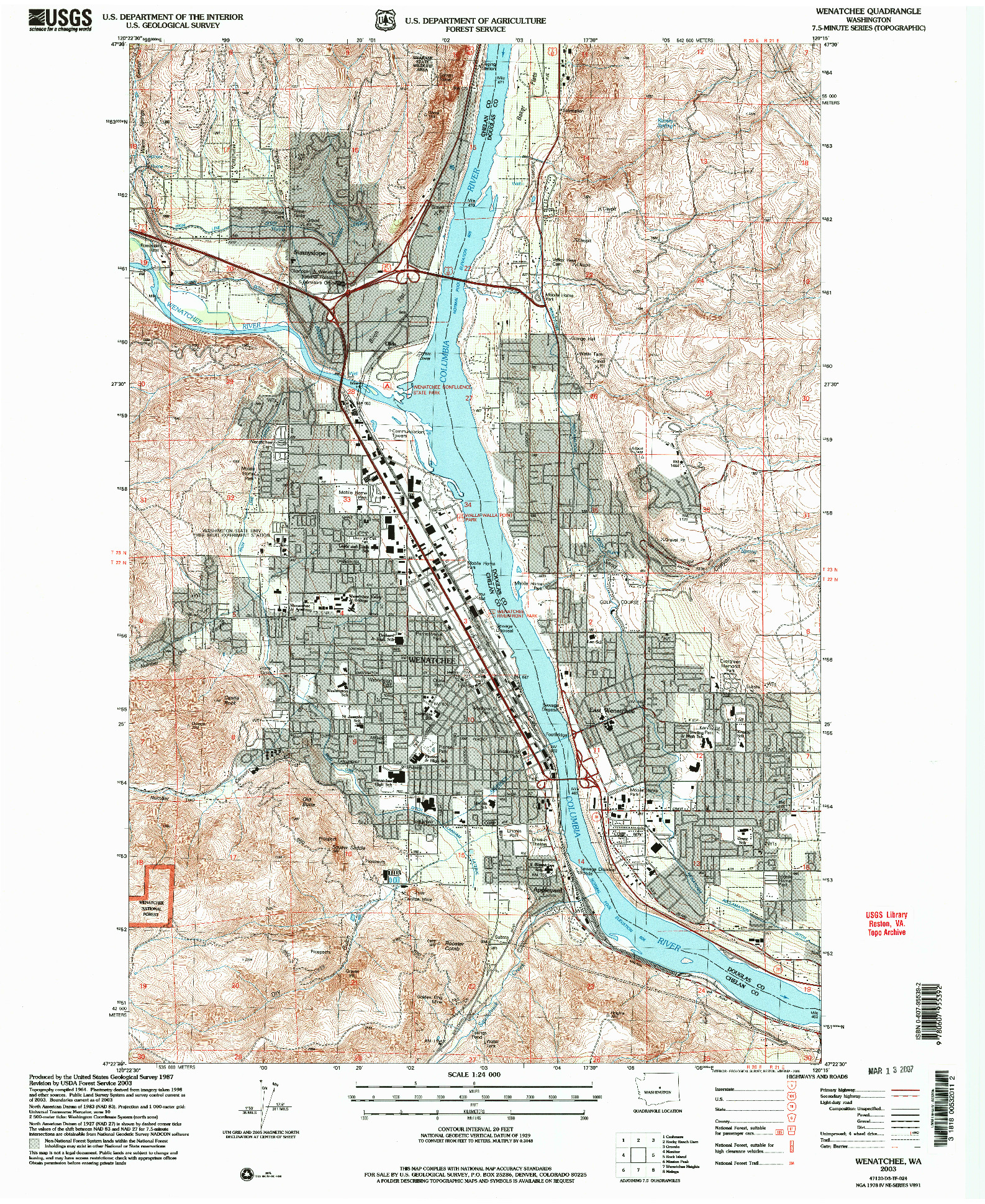 USGS 1:24000-SCALE QUADRANGLE FOR WENATCHEE, WA 2003