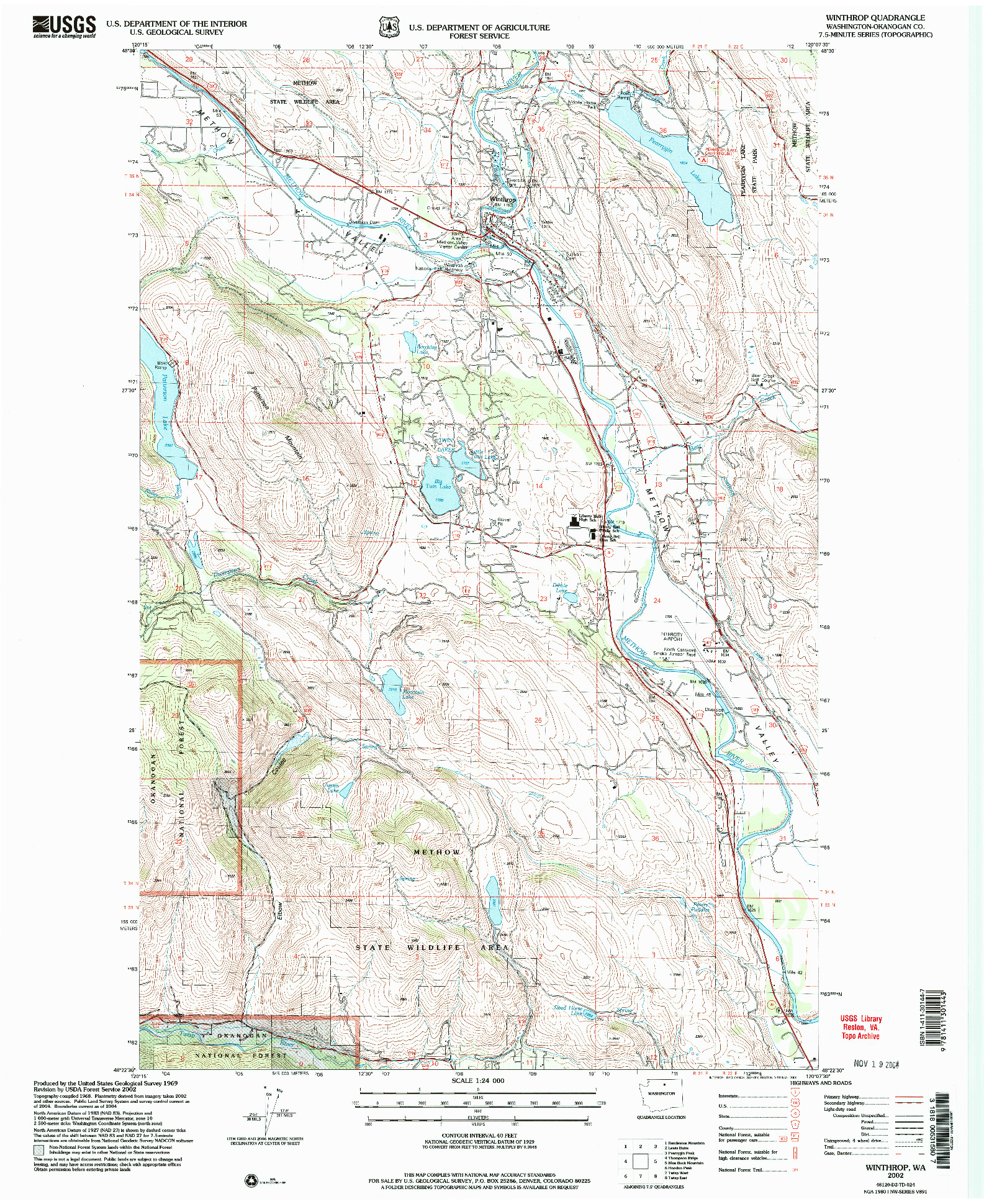 USGS 1:24000-SCALE QUADRANGLE FOR WINTHROP, WA 2002