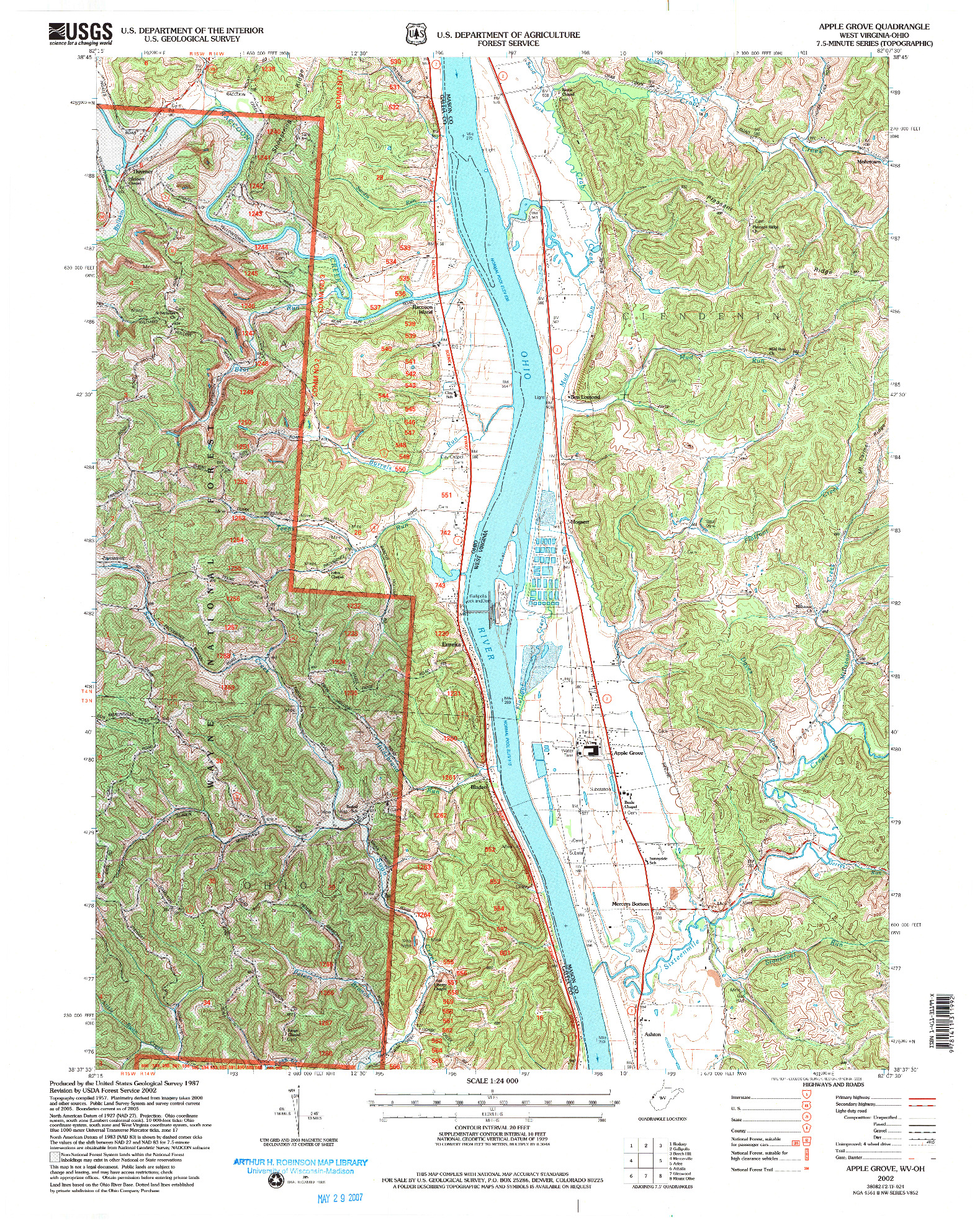 USGS 1:24000-SCALE QUADRANGLE FOR APPLE GROVE, WV 2002