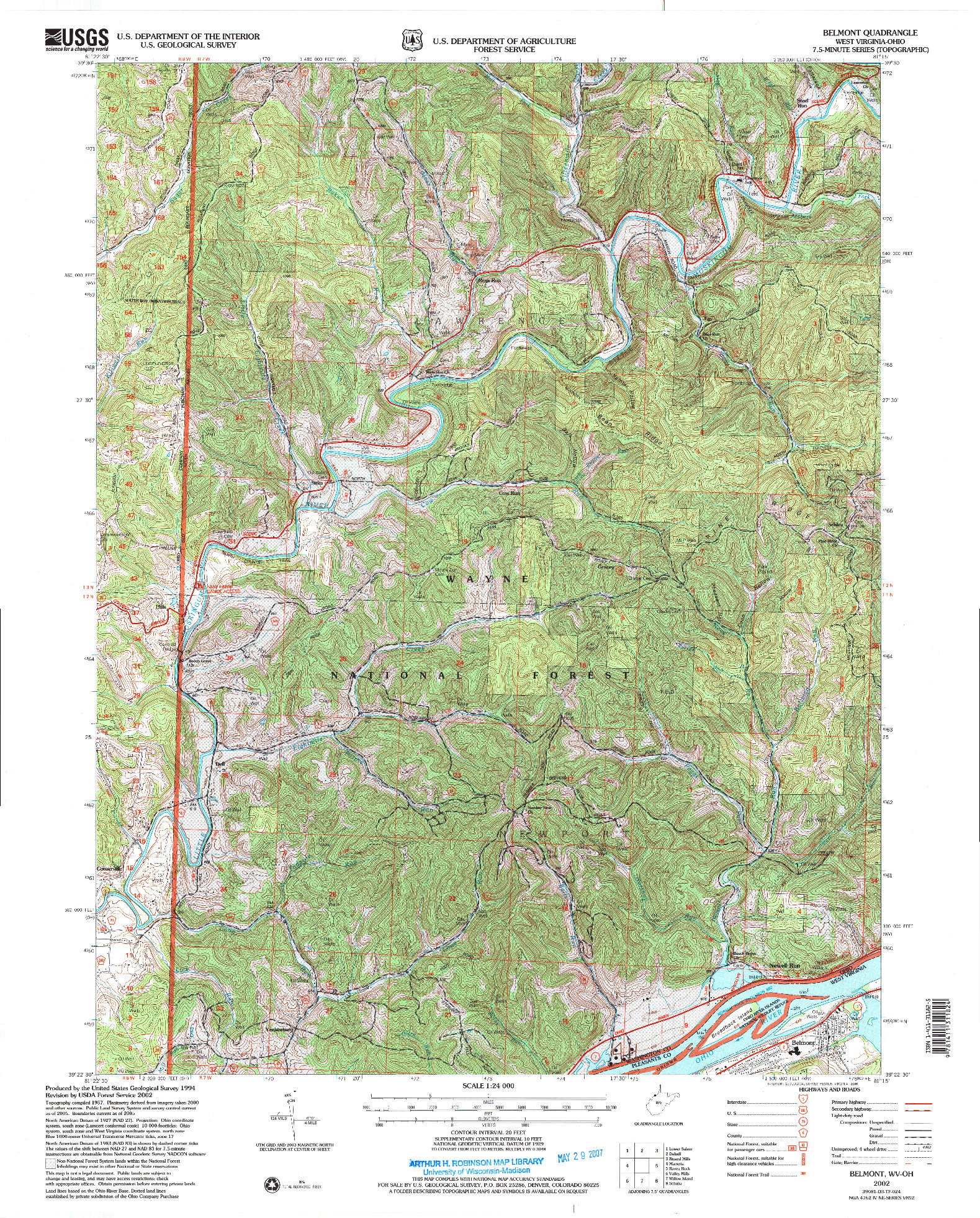 USGS 1:24000-SCALE QUADRANGLE FOR BELMONT, WV 2002