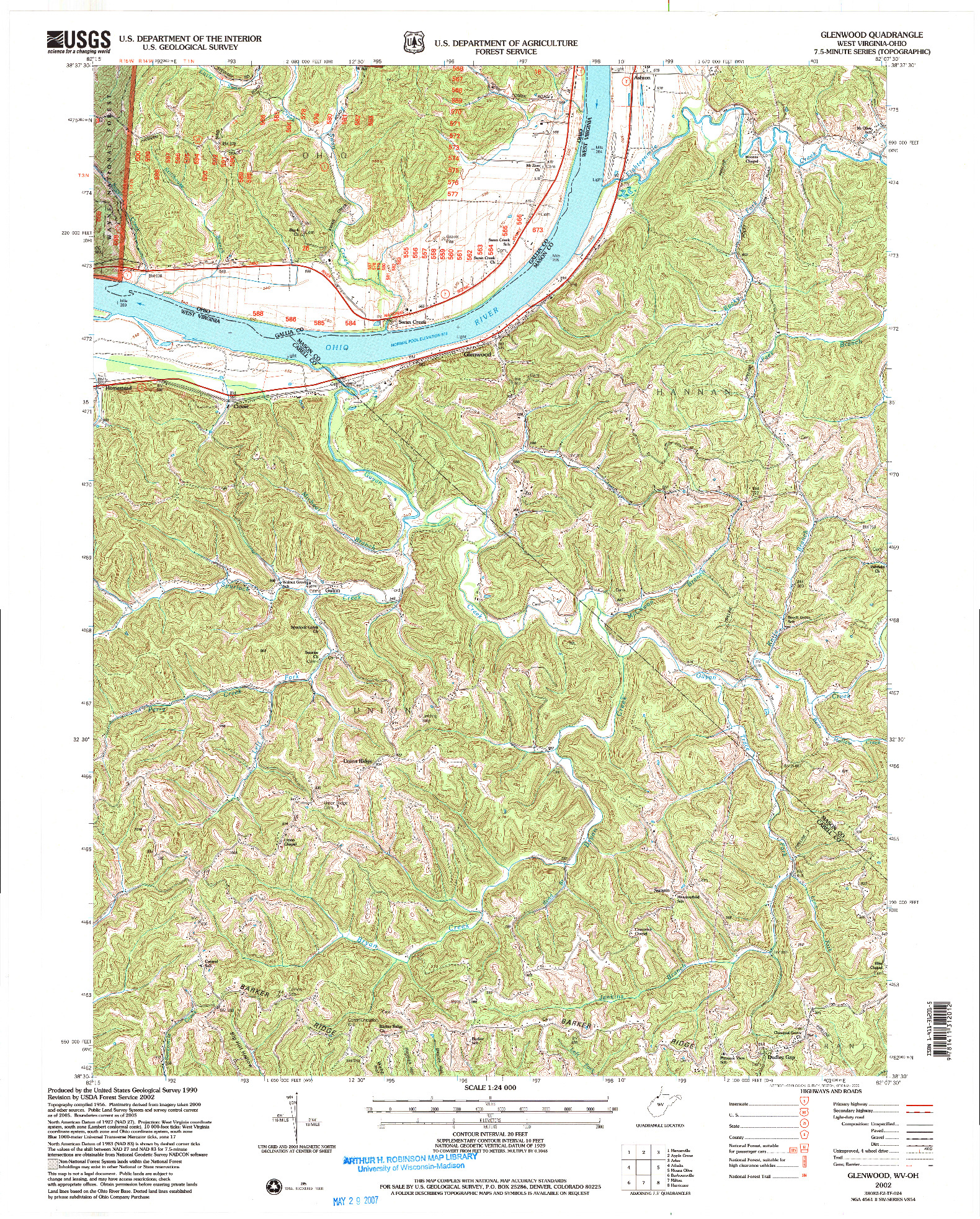 USGS 1:24000-SCALE QUADRANGLE FOR GLENWOOD, WV 2002