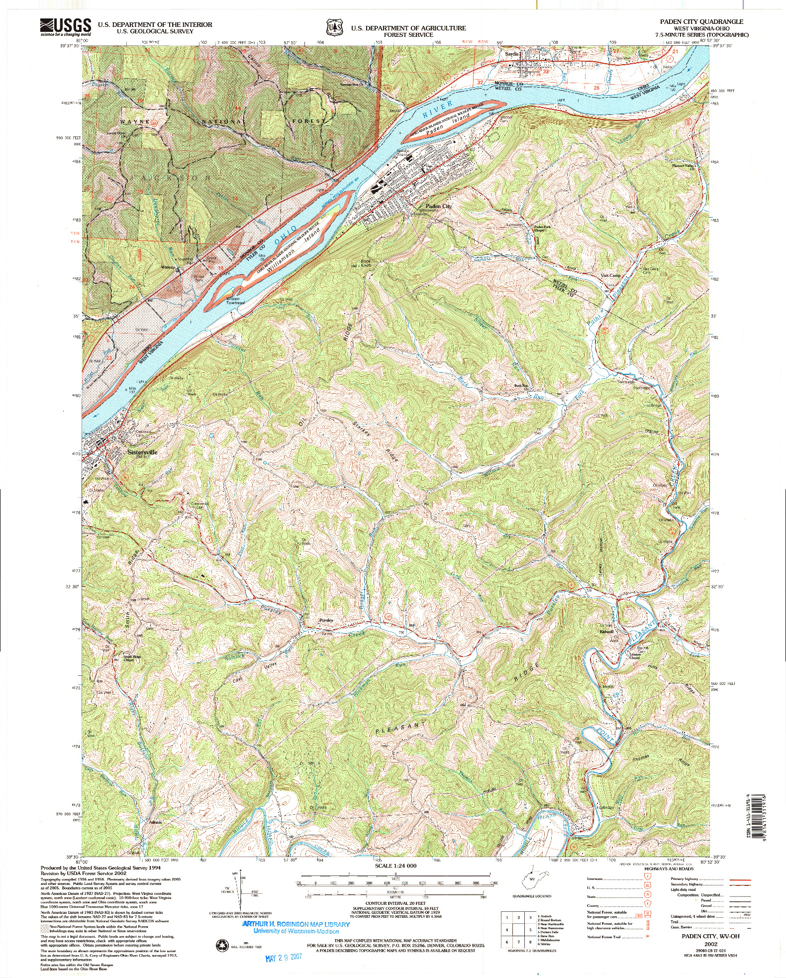 USGS 1:24000-SCALE QUADRANGLE FOR PADEN CITY, WV 2002