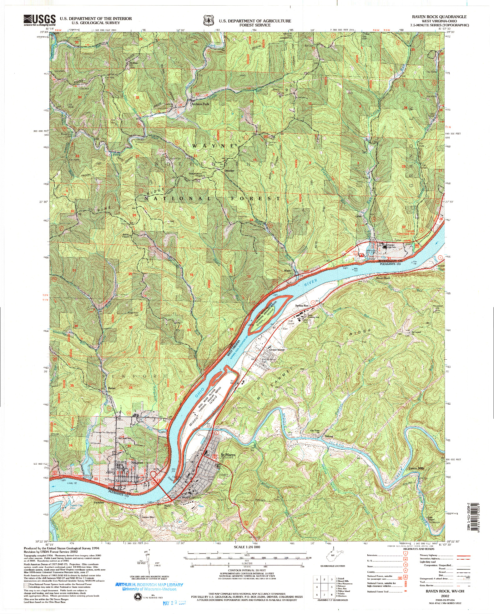 USGS 1:24000-SCALE QUADRANGLE FOR RAVEN ROCK, WV 2002