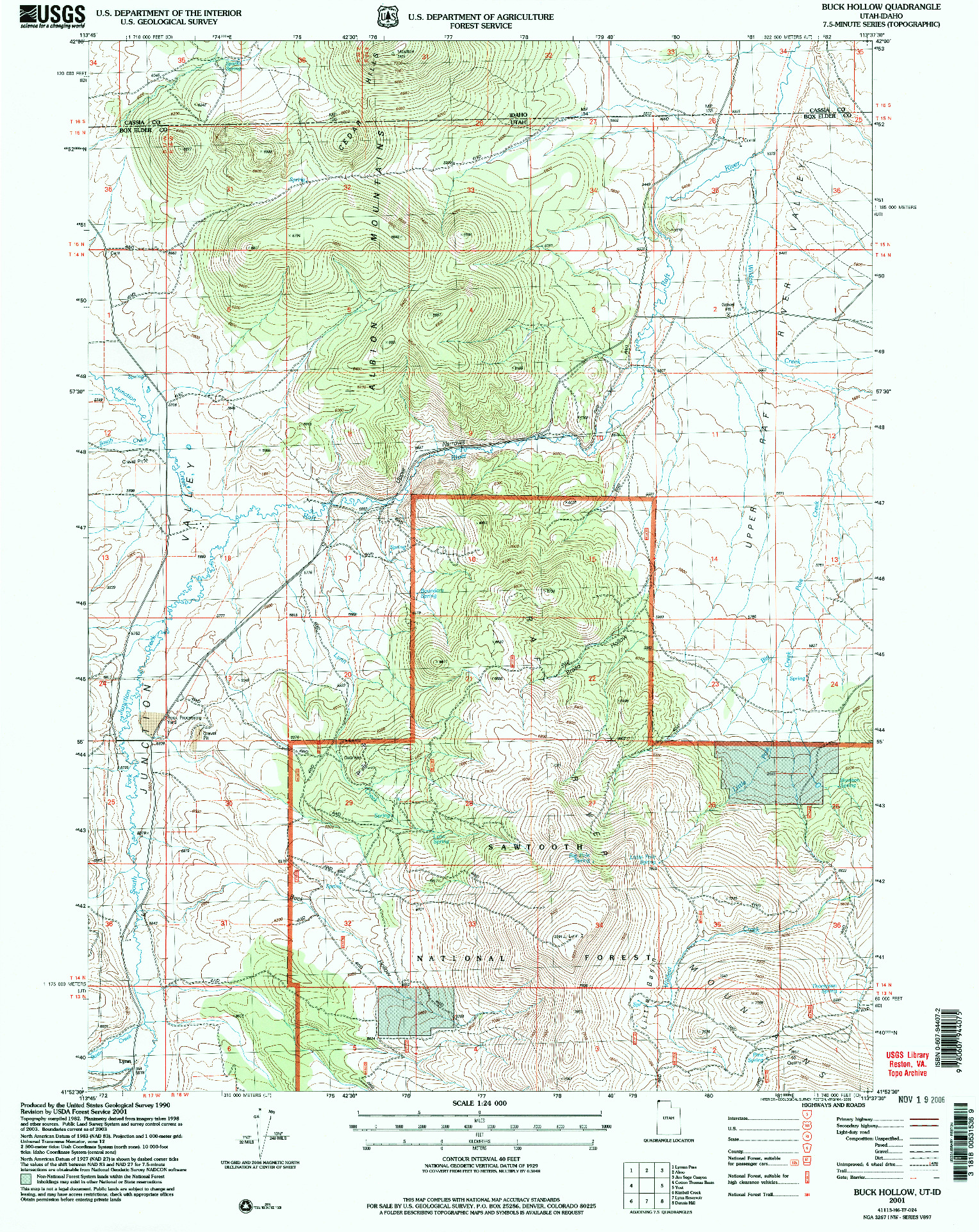 USGS 1:24000-SCALE QUADRANGLE FOR BUCK HOLLOW, UT 2001