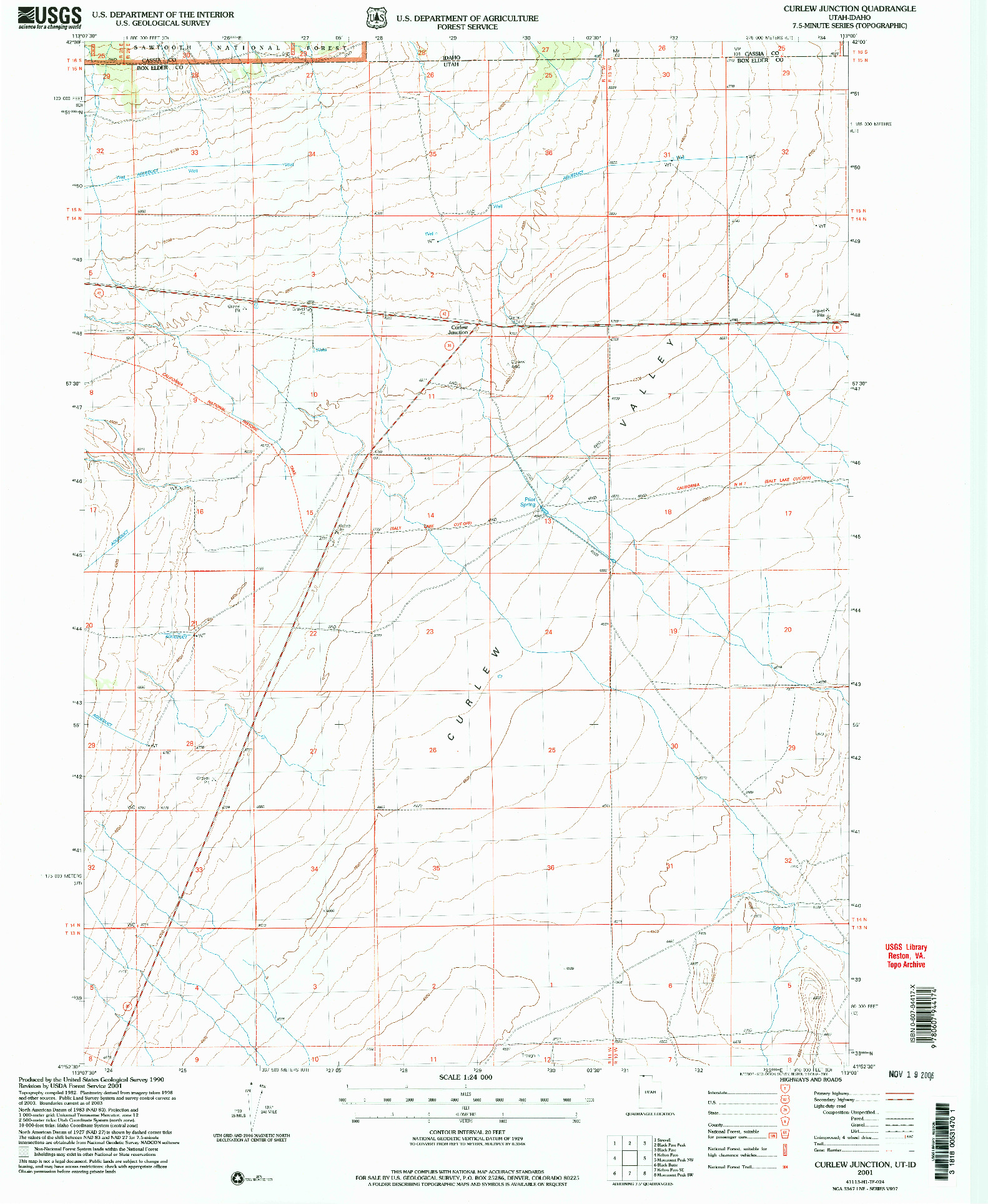 USGS 1:24000-SCALE QUADRANGLE FOR CURLEW JUNCTION, UT 2001