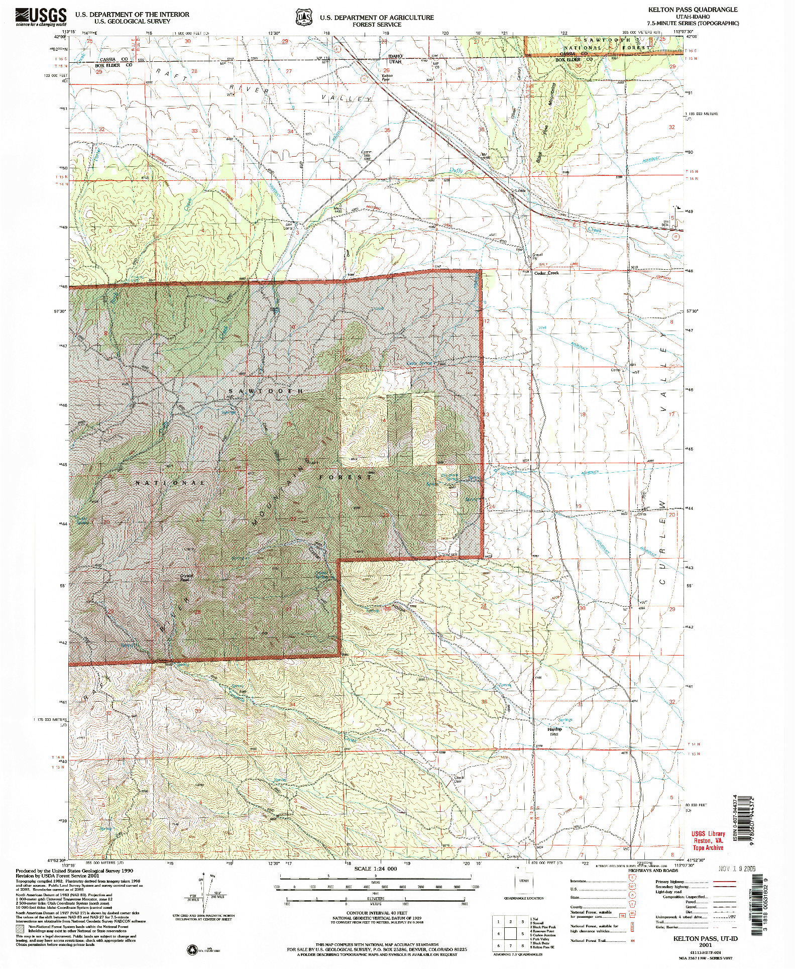 USGS 1:24000-SCALE QUADRANGLE FOR KELTON PASS, UT 2001