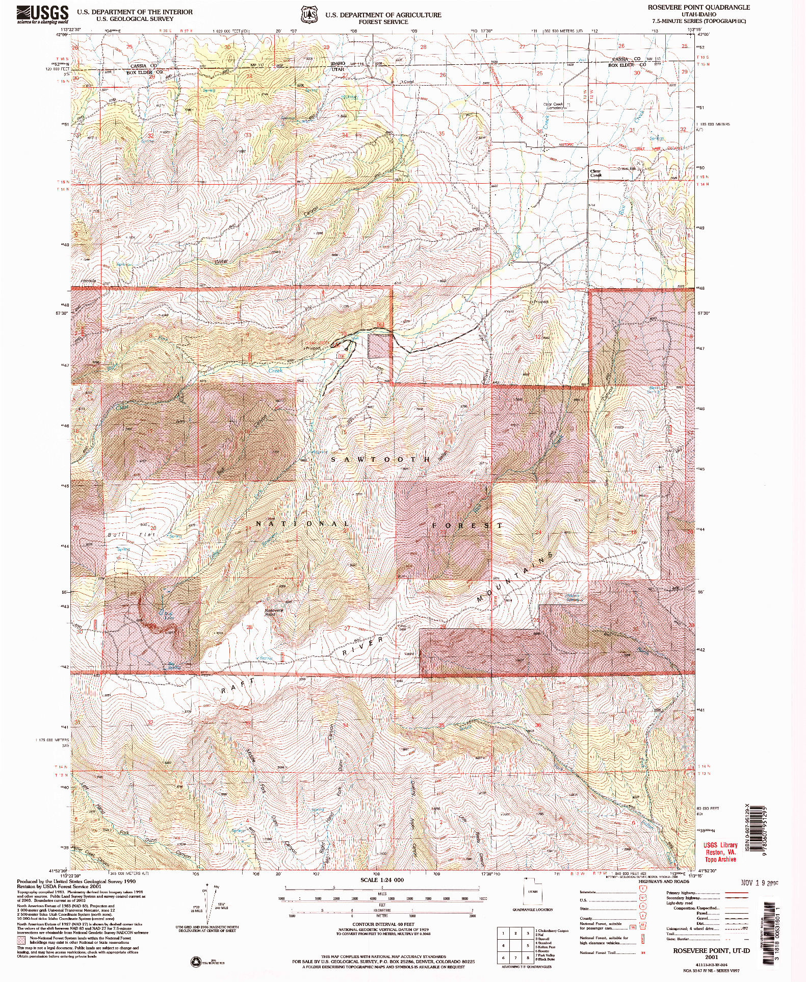USGS 1:24000-SCALE QUADRANGLE FOR ROSEVERE POINT, UT 2001