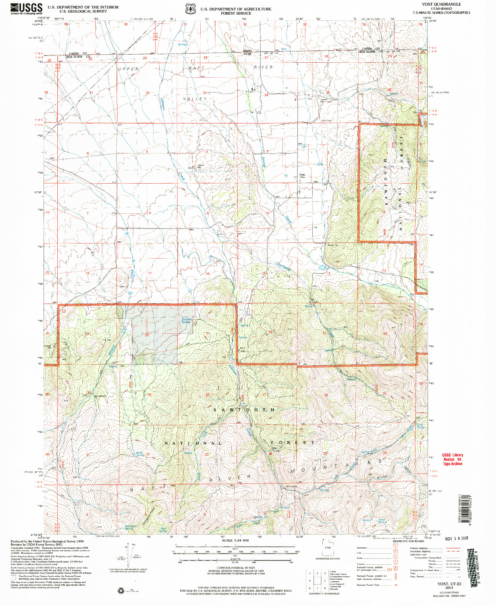 USGS 1:24000-SCALE QUADRANGLE FOR YOST, UT 2001