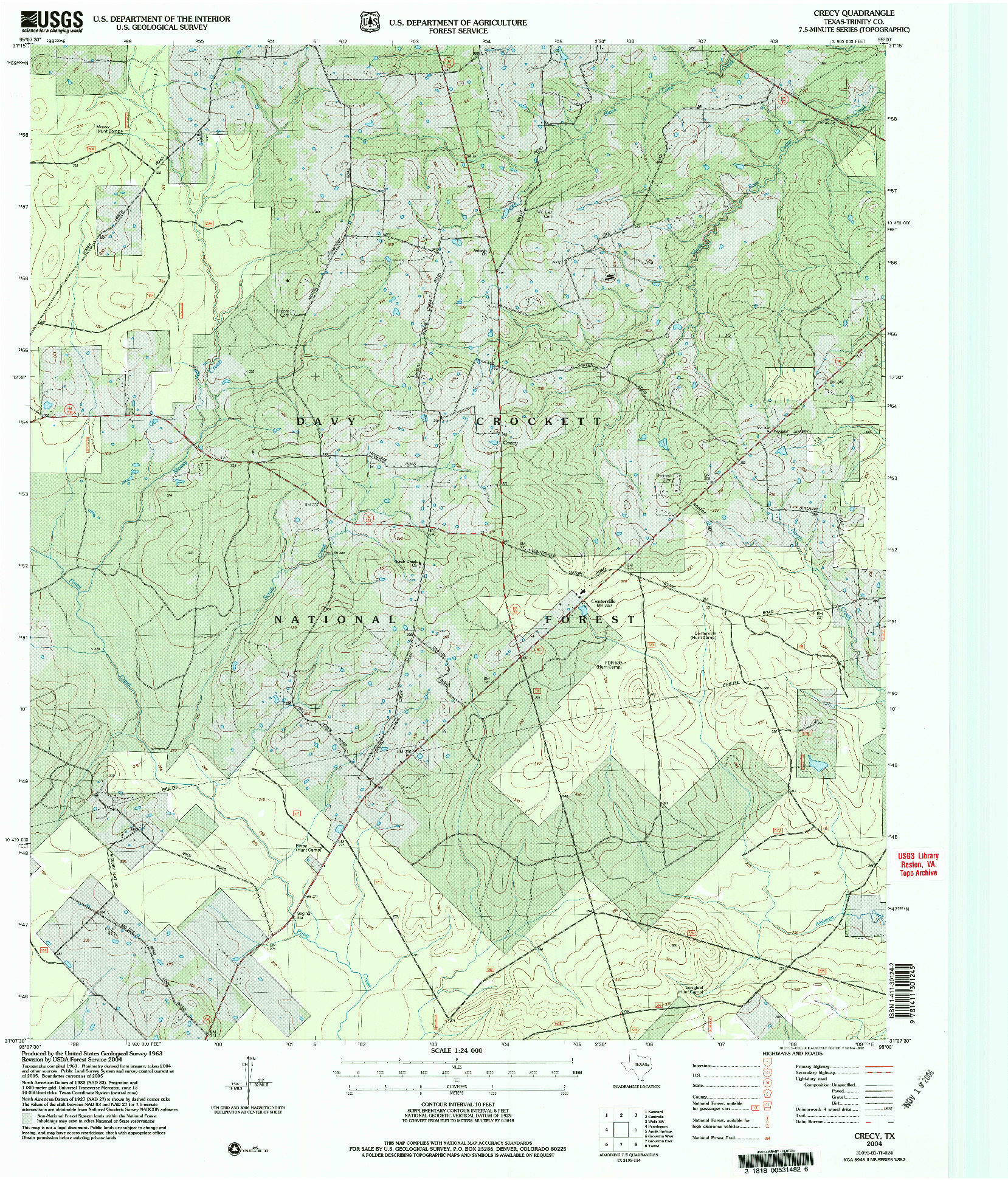 USGS 1:24000-SCALE QUADRANGLE FOR CRECY, TX 2004