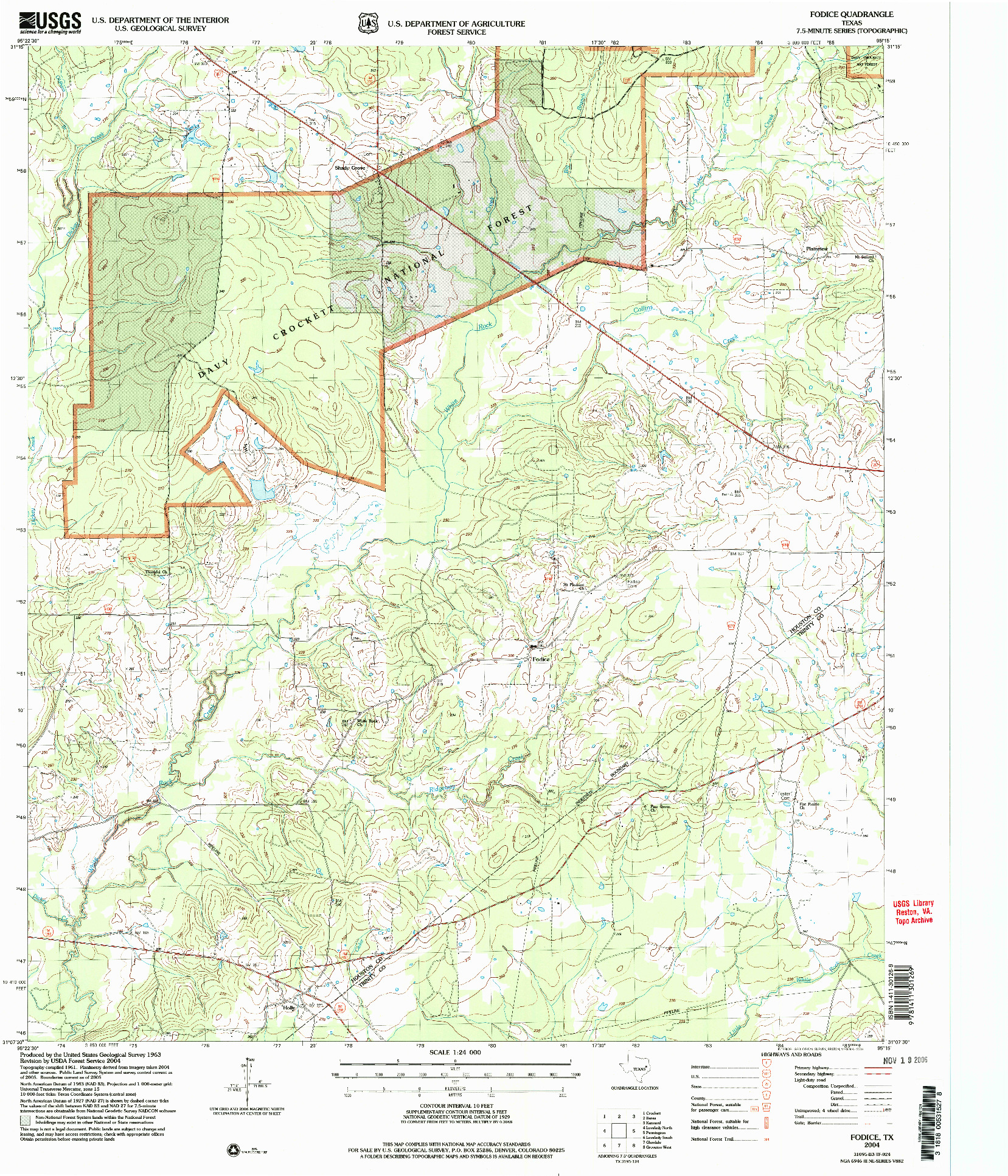USGS 1:24000-SCALE QUADRANGLE FOR FODICE, TX 2004