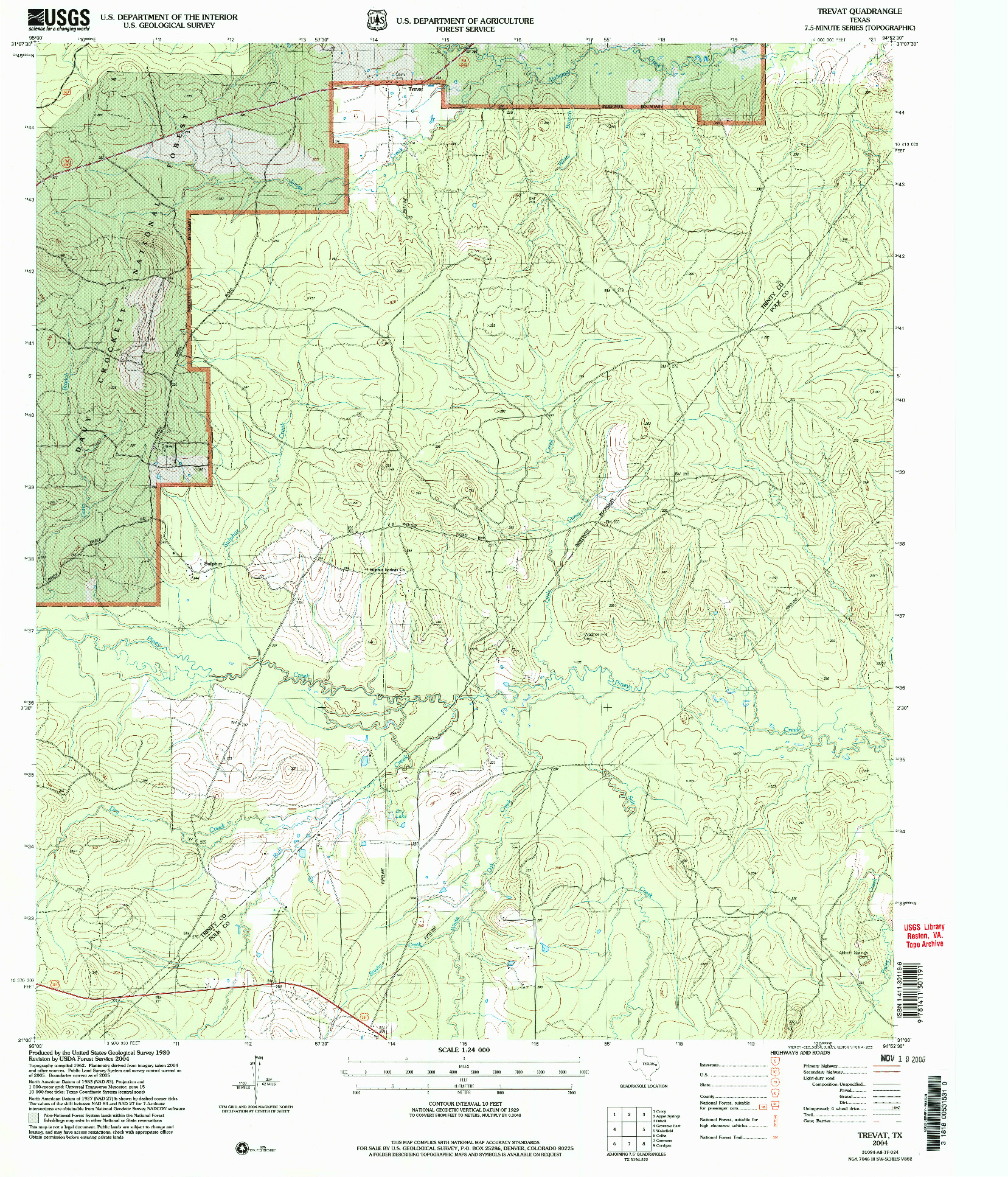 USGS 1:24000-SCALE QUADRANGLE FOR TREVAT, TX 2004