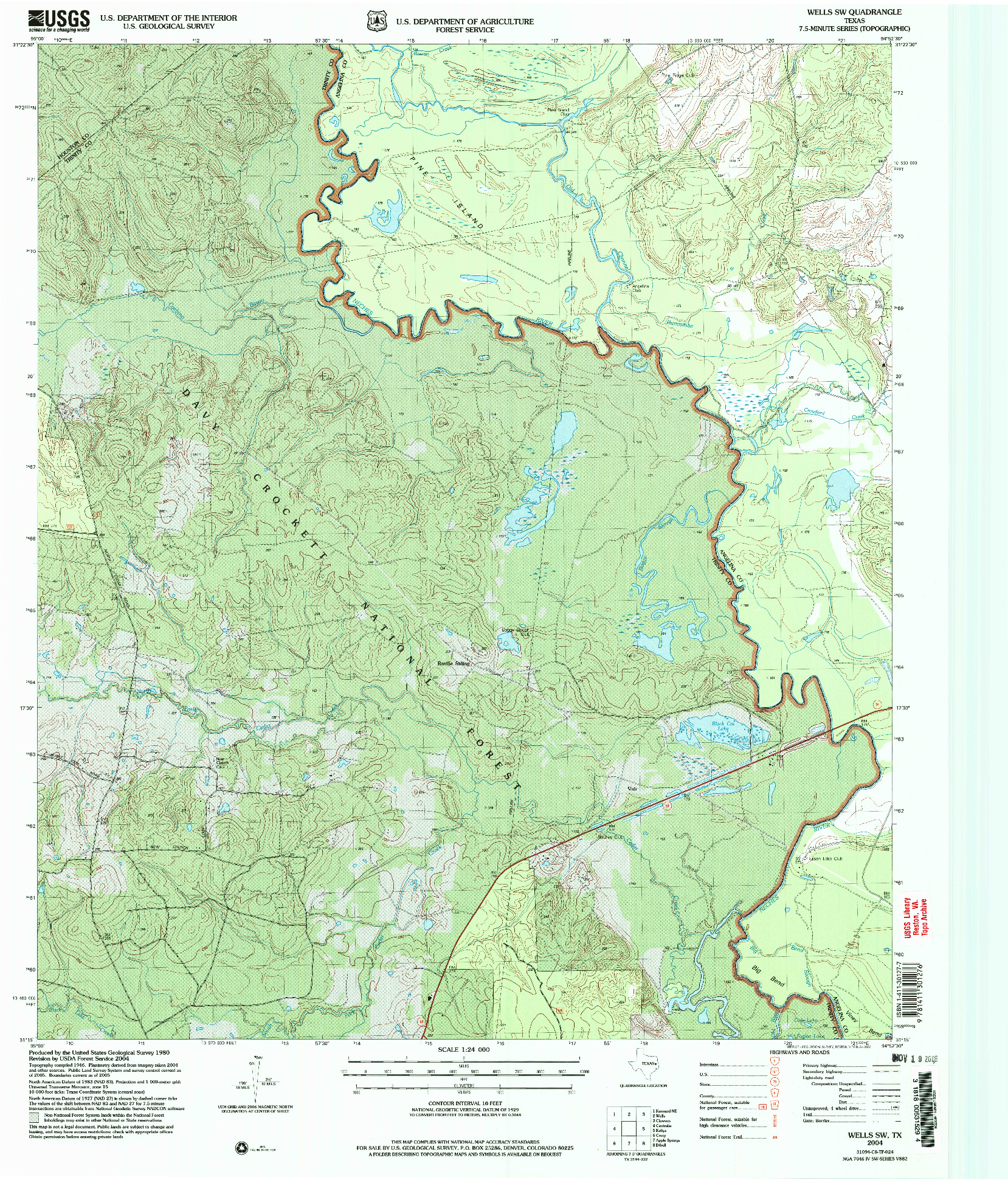 USGS 1:24000-SCALE QUADRANGLE FOR WELLS SW, TX 2004