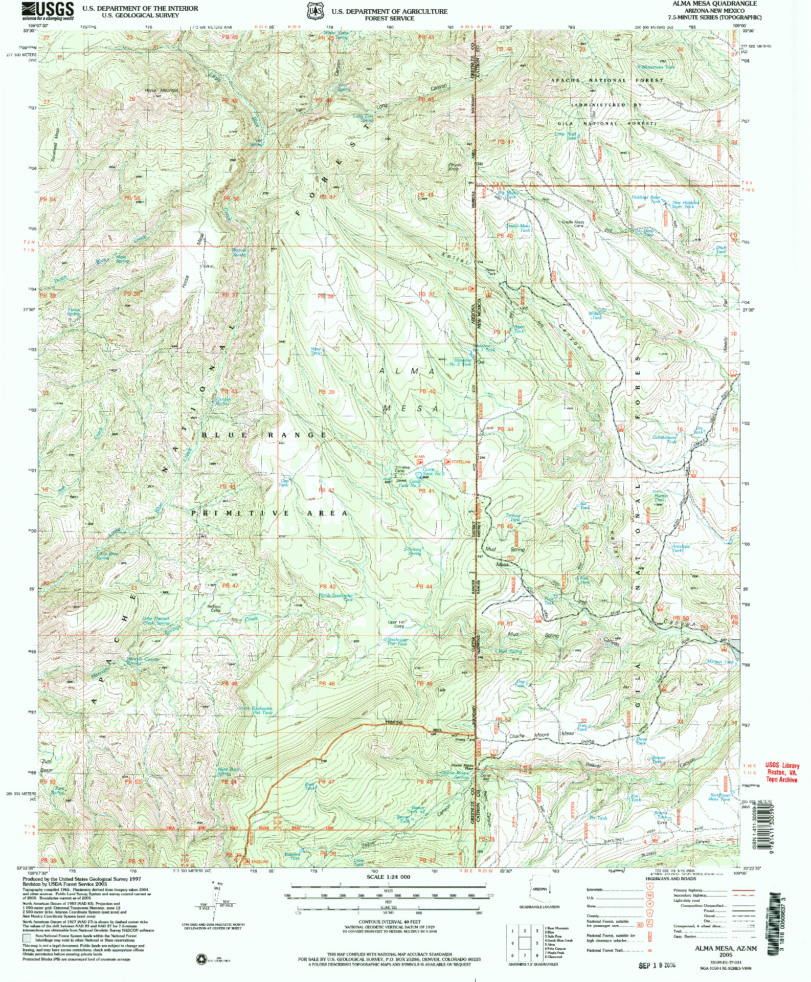 USGS 1:24000-SCALE QUADRANGLE FOR ALMA MESA, AZ 2005