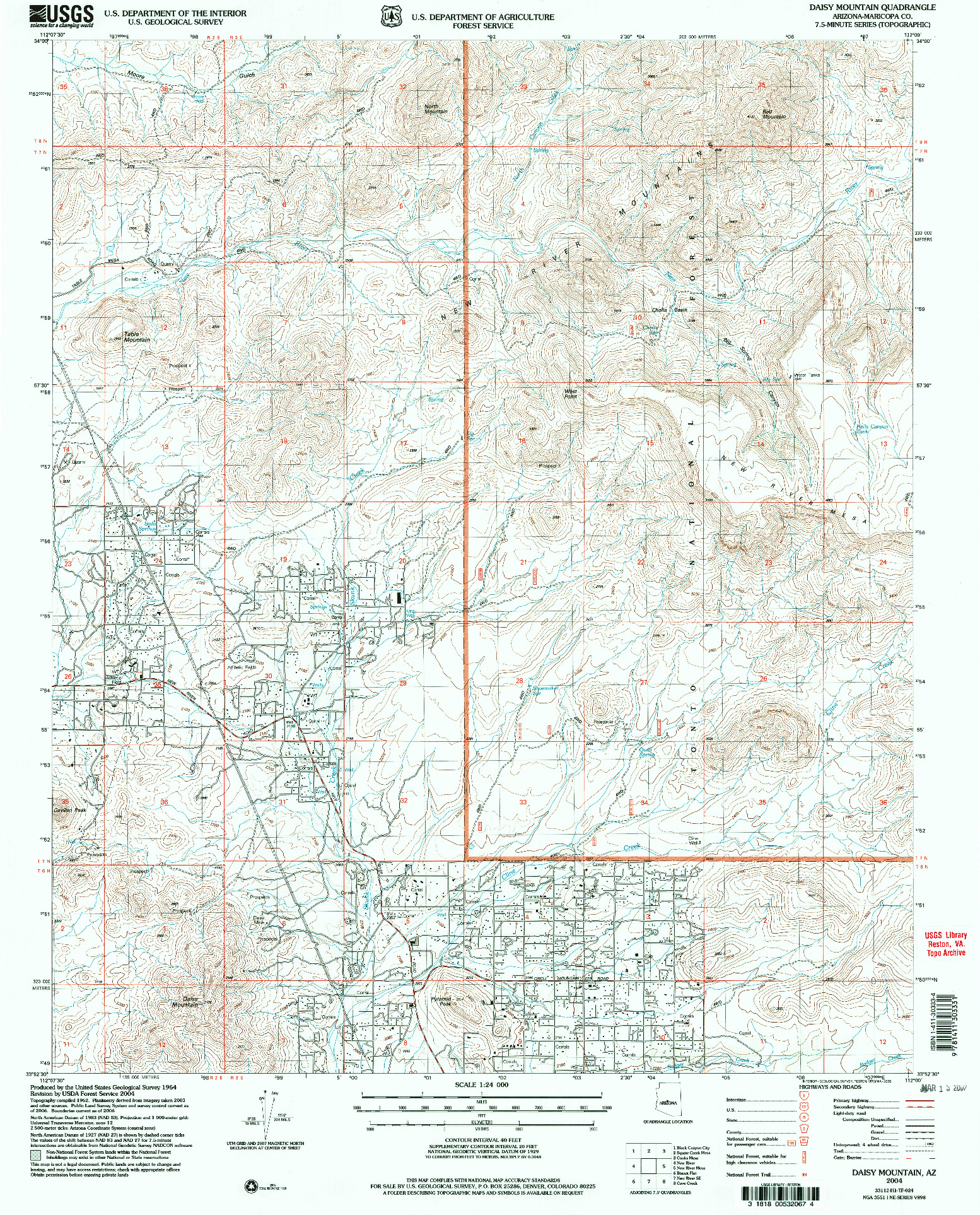 USGS 1:24000-SCALE QUADRANGLE FOR DAISY MOUNTAIN, AZ 2004