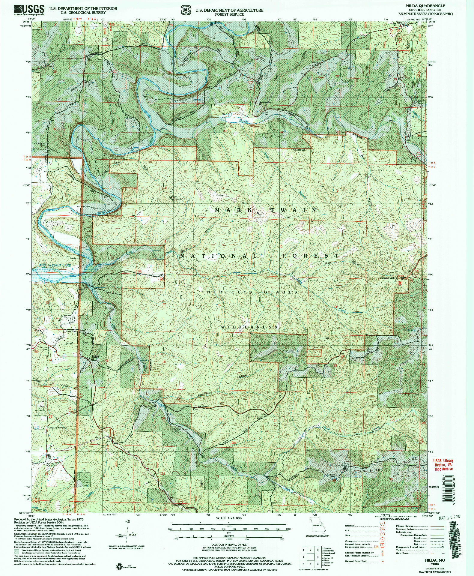 USGS 1:24000-SCALE QUADRANGLE FOR HILDA, MO 2004