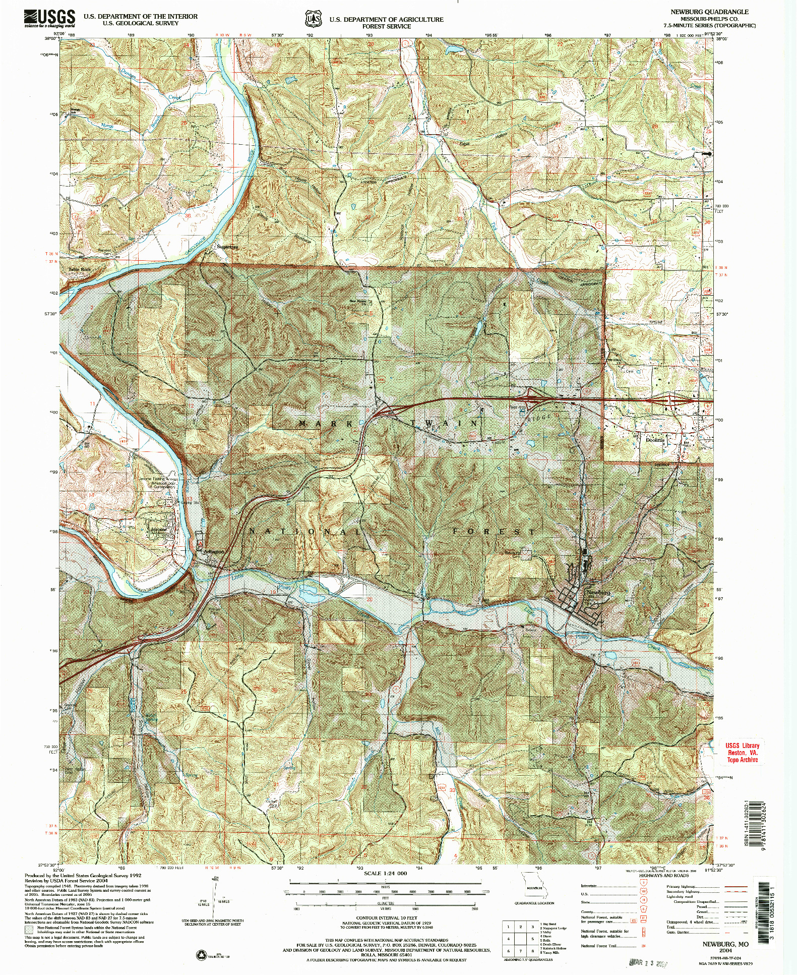 USGS 1:24000-SCALE QUADRANGLE FOR NEWBURG, MO 2004