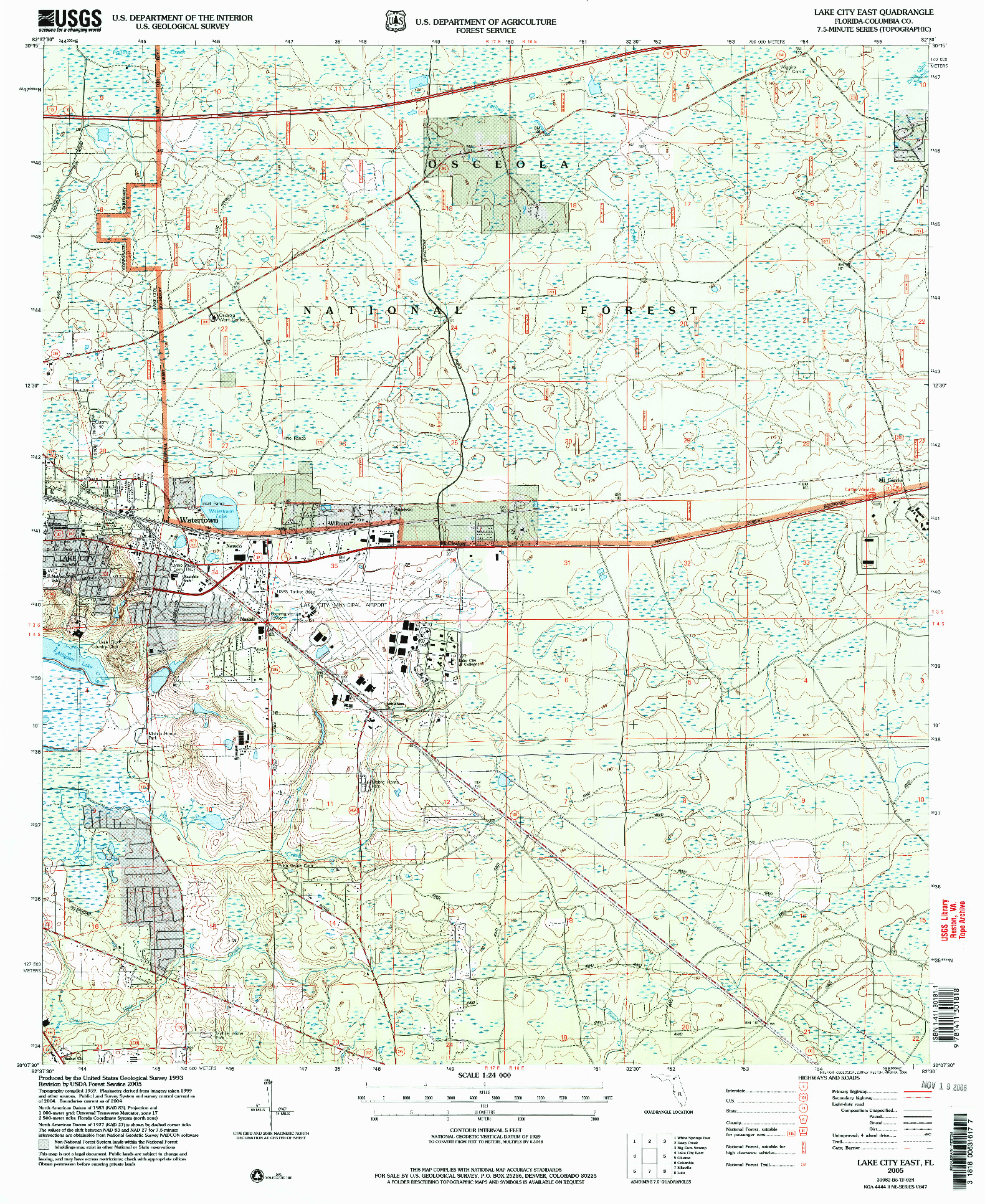 USGS 1:24000-SCALE QUADRANGLE FOR LAKE CITY EAST, FL 2005